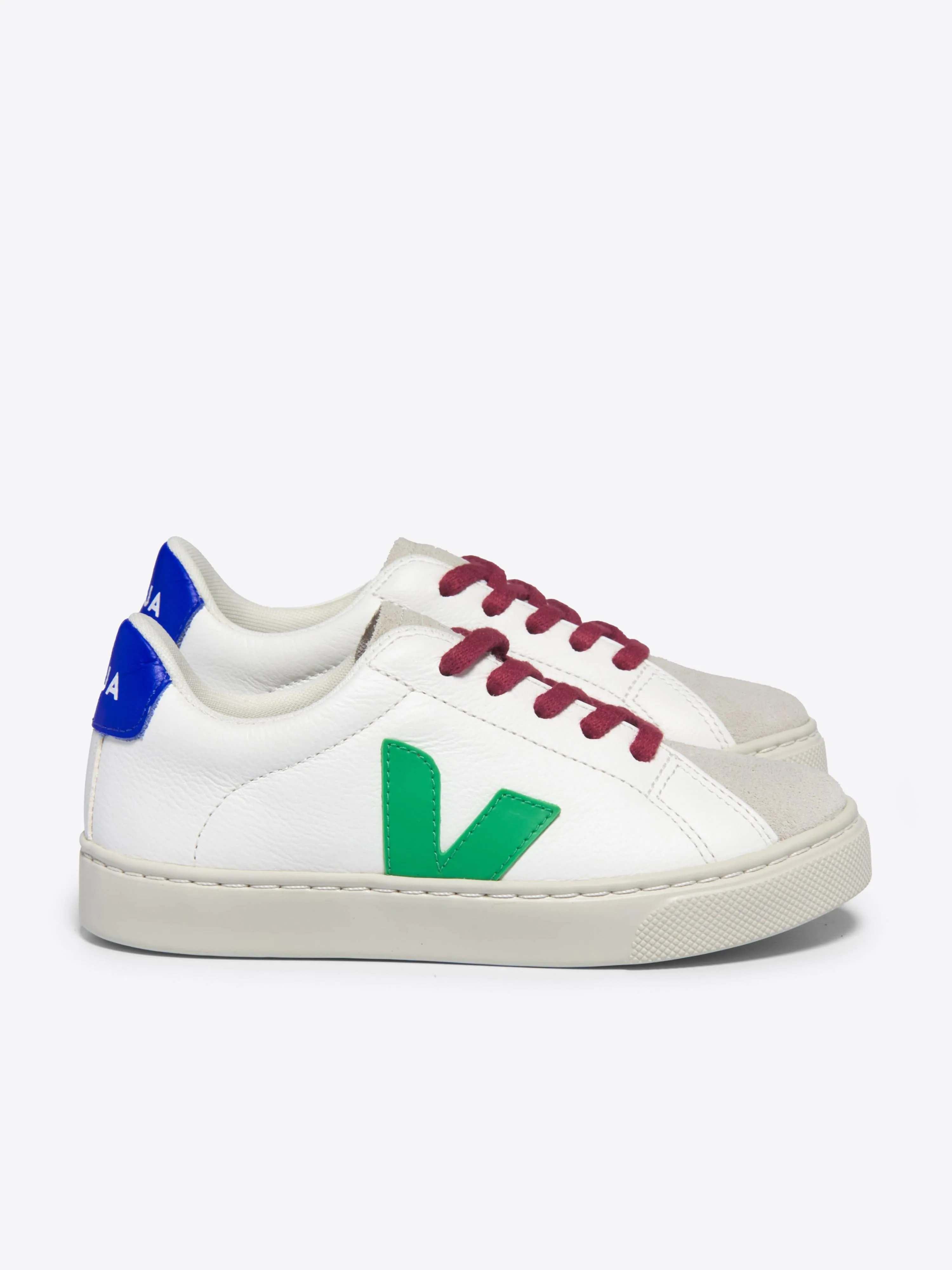 Baskets en cuir avec lacets pour enfants Esplar en blanc