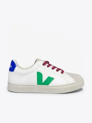 Baskets en cuir avec lacets pour enfants Esplar en blanc