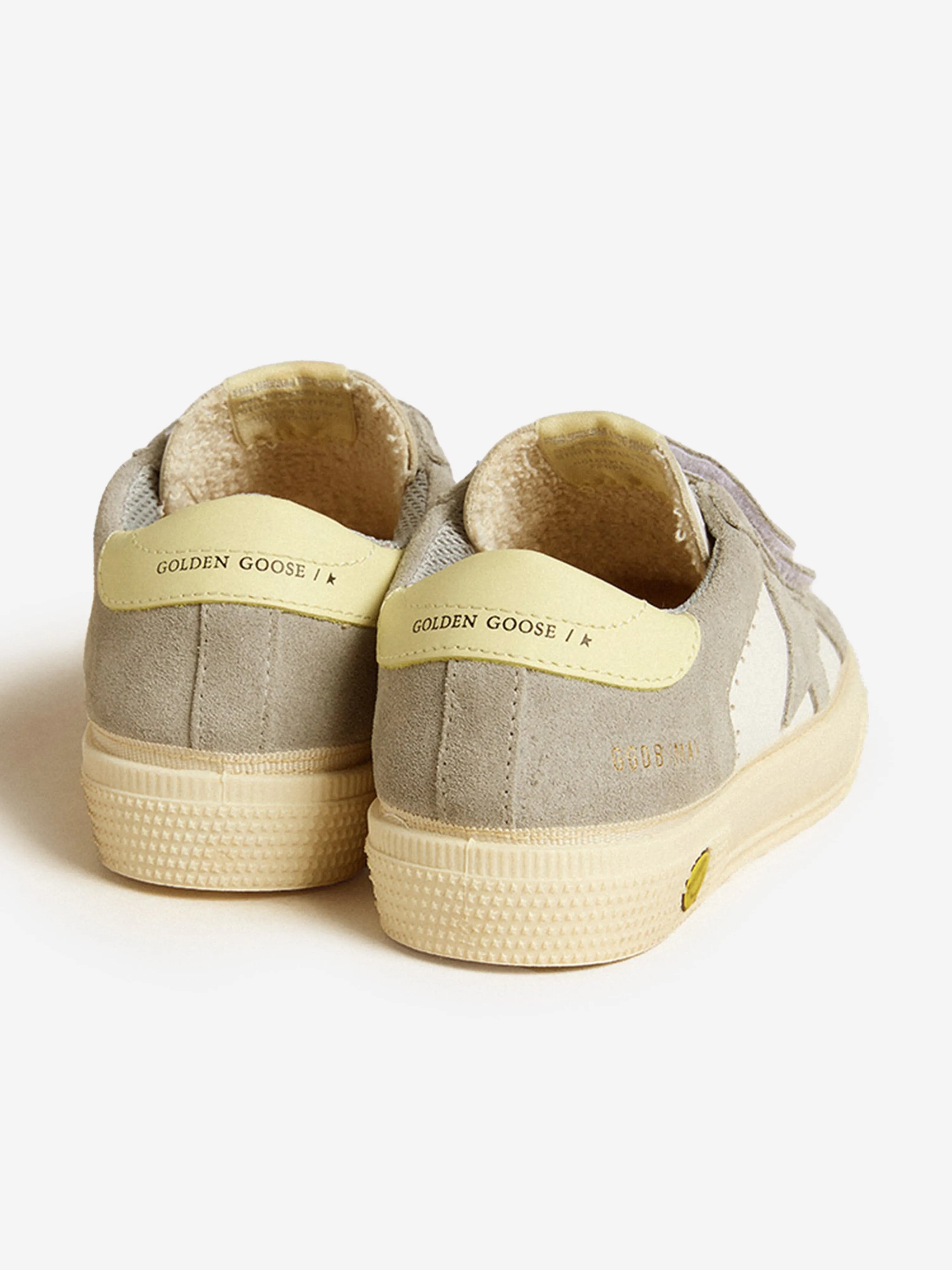 Baskets Scolaires en Cuir et Daim pour Enfants en Blanc