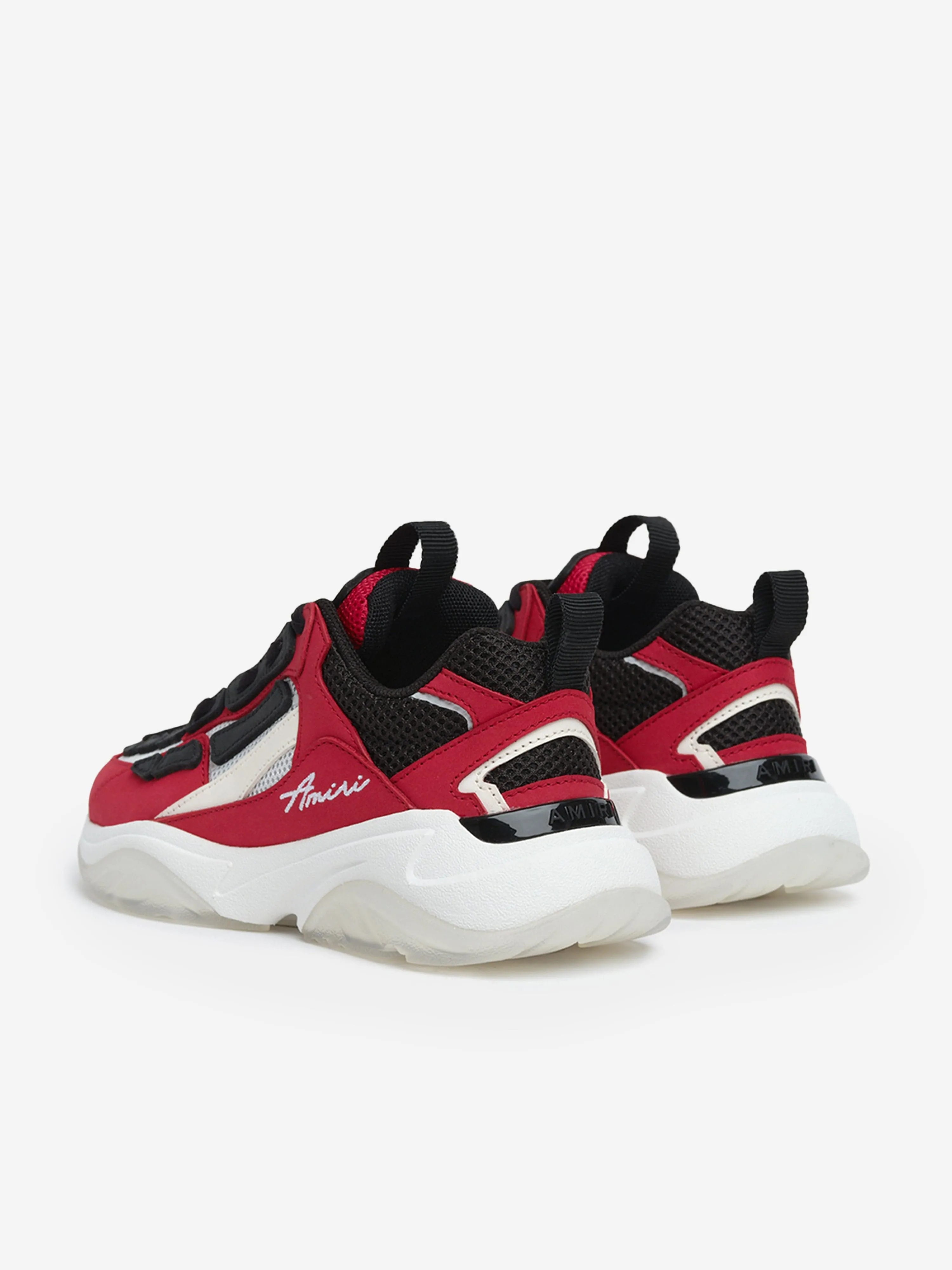 Baskets en cuir osseux pour enfants en rouge