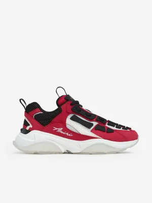 Baskets en cuir osseux pour enfants en rouge