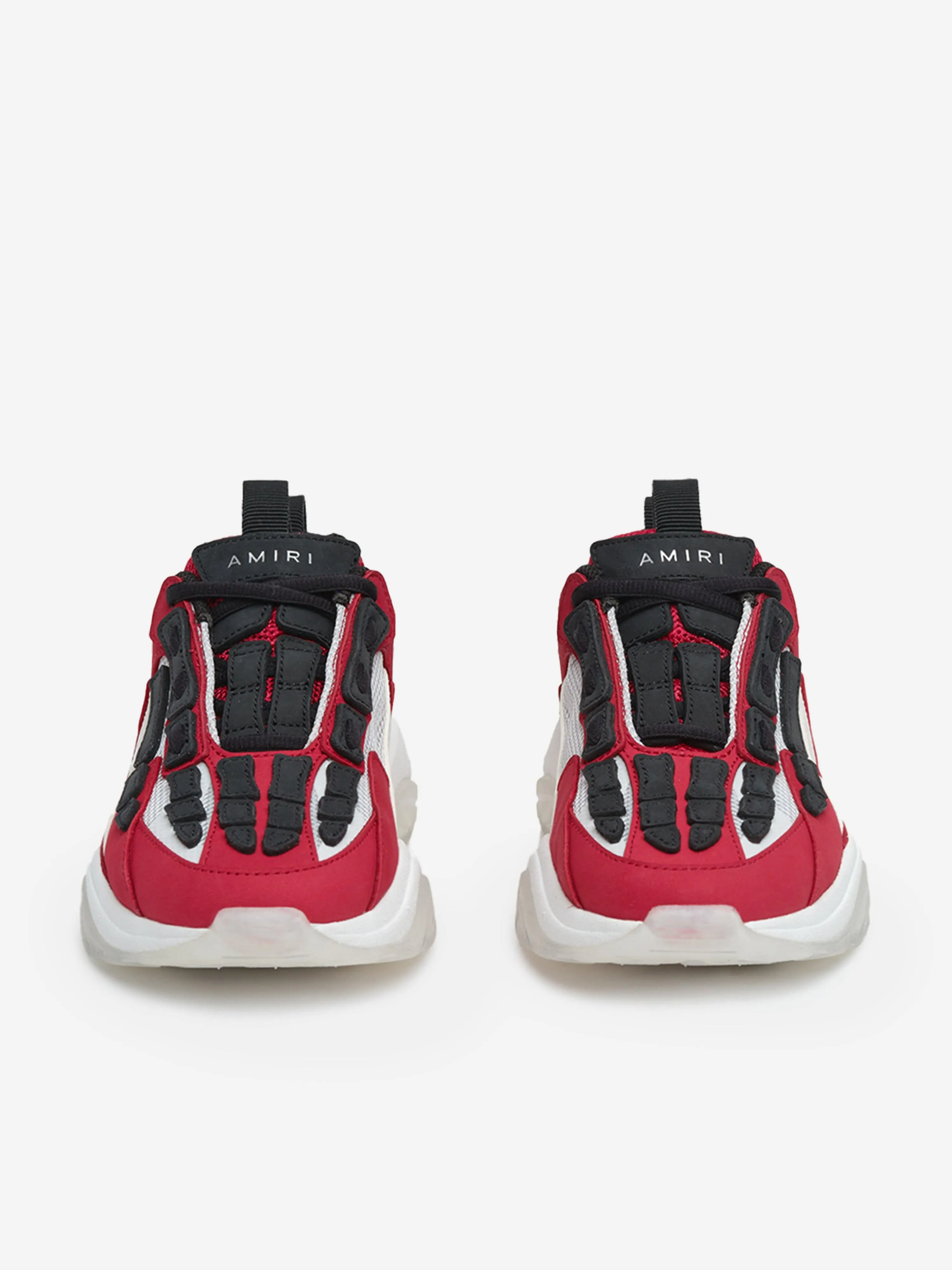 Baskets en cuir osseux pour enfants en rouge