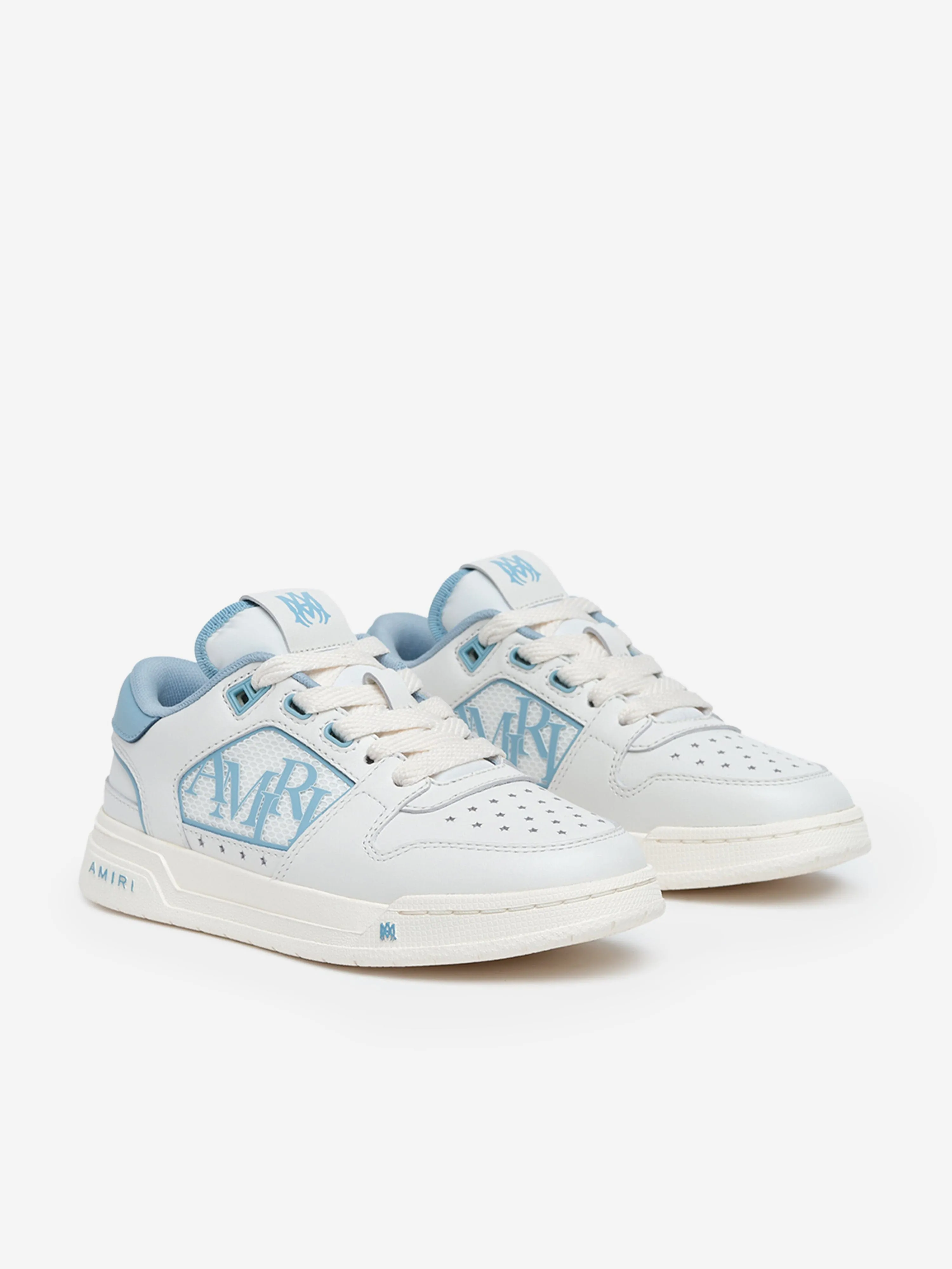 Baskets Basses Classiques en Cuir pour Enfants en Bleu