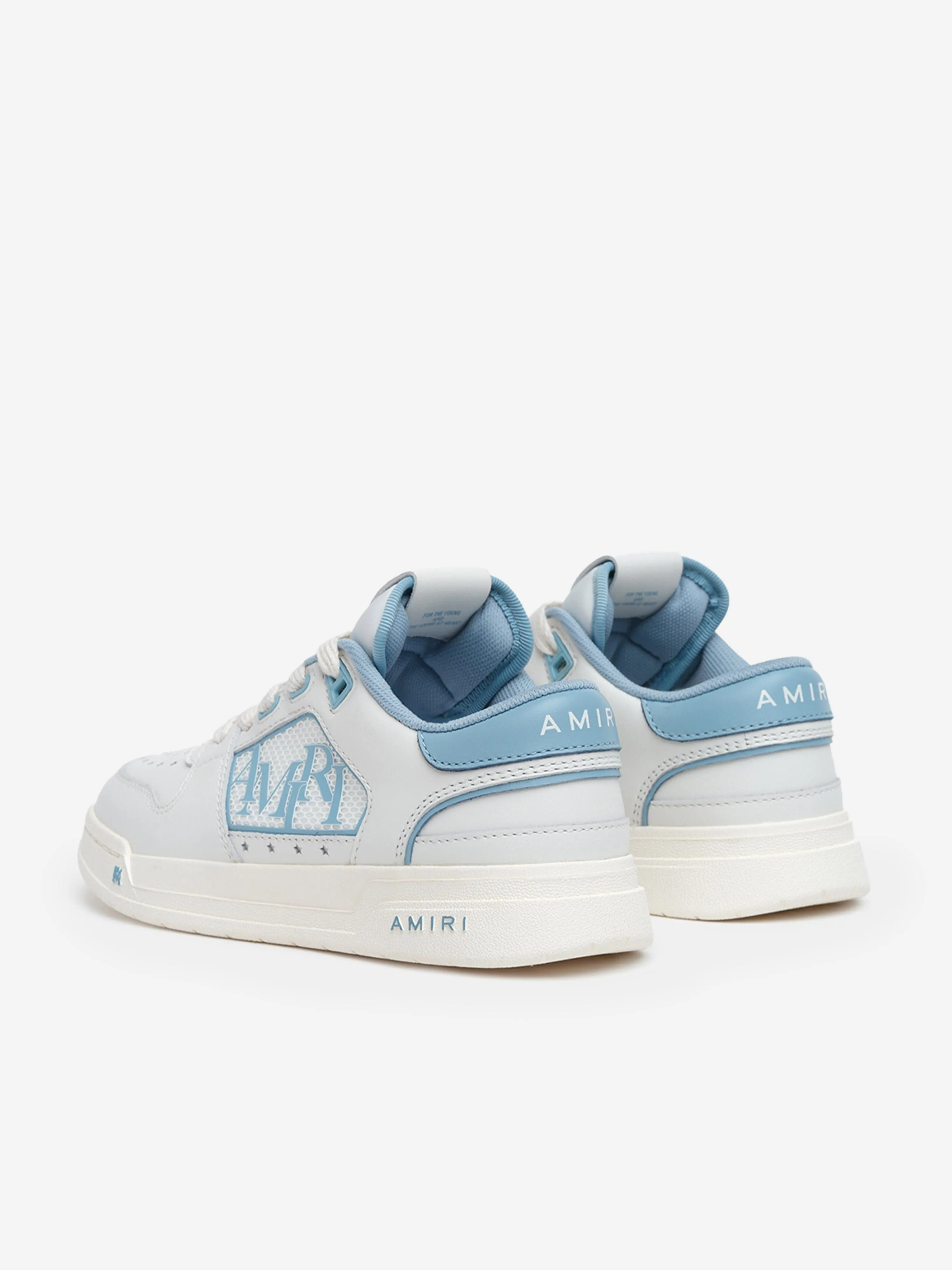 Baskets Basses Classiques en Cuir pour Enfants en Bleu