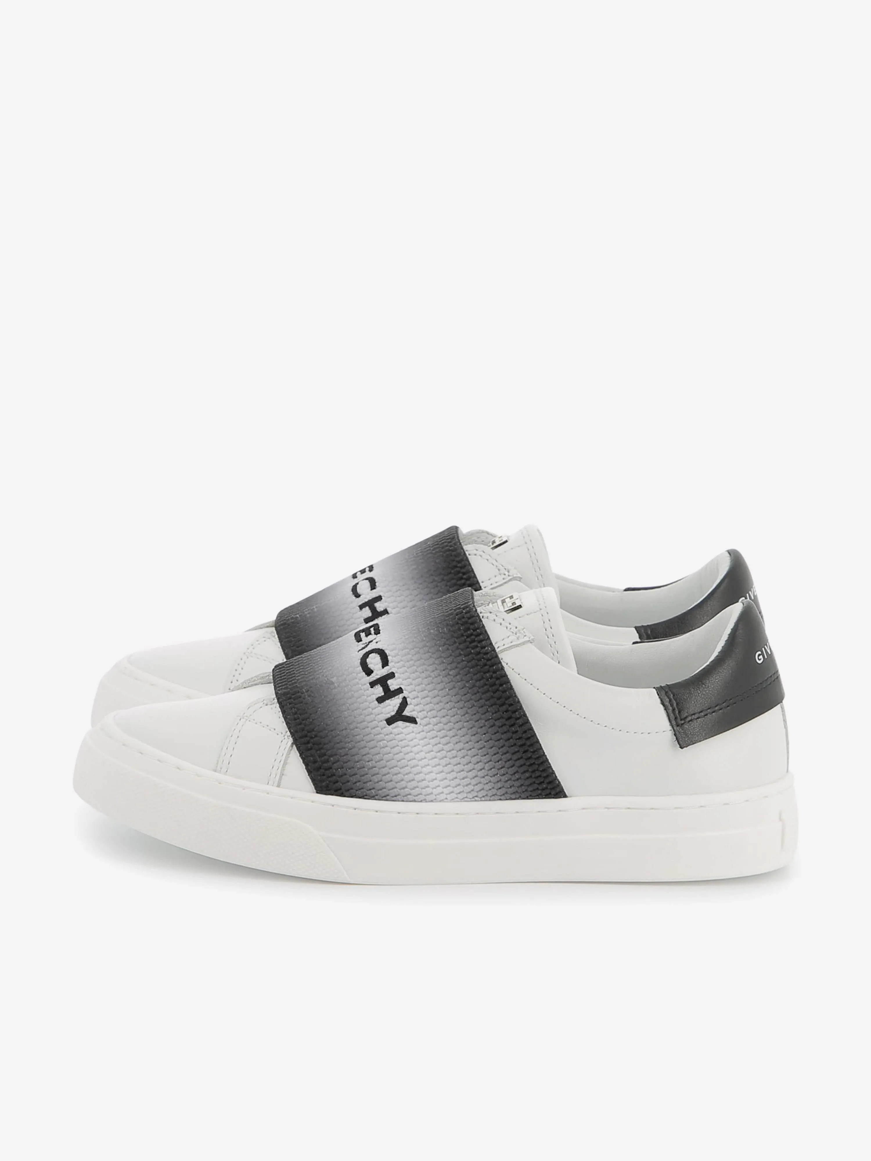 Baskets en cuir brodé avec logo pour enfants en noir