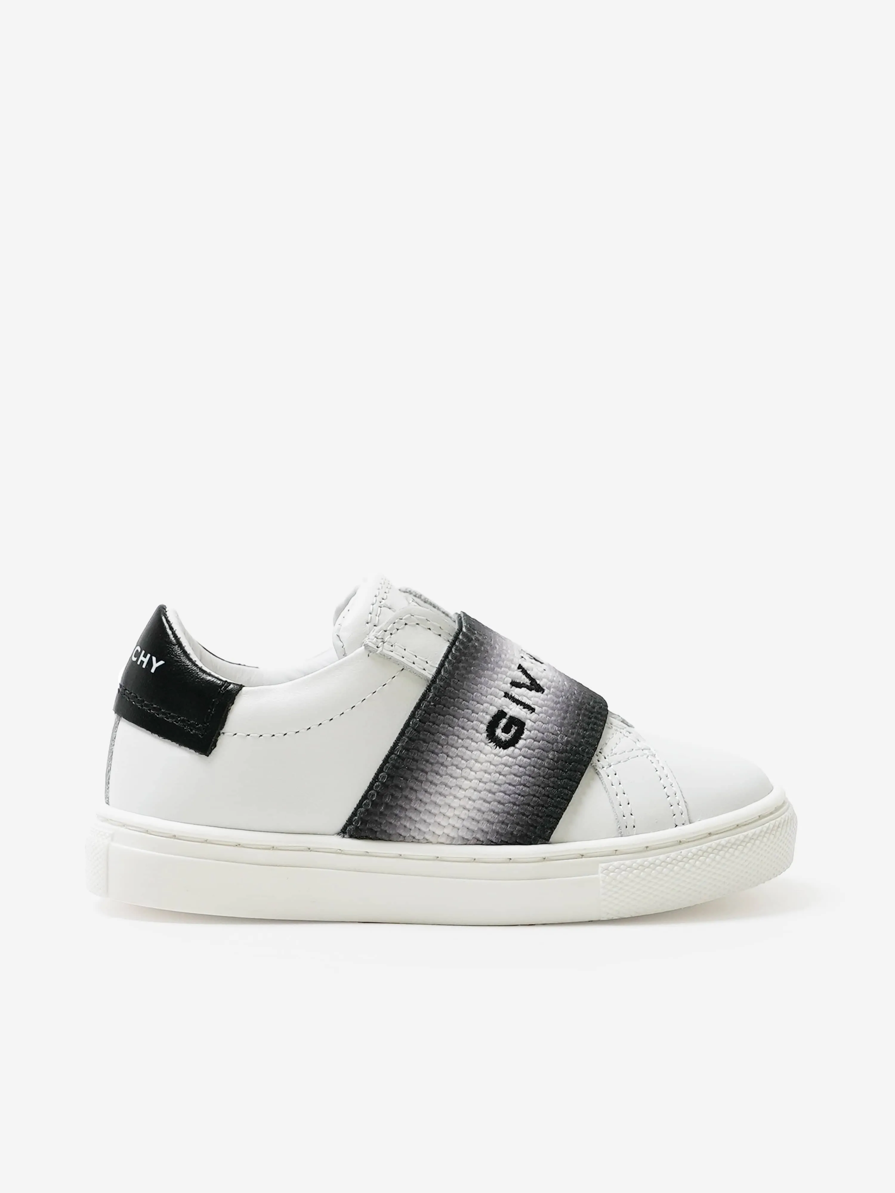 Baskets en cuir brodé avec logo pour enfants en noir
