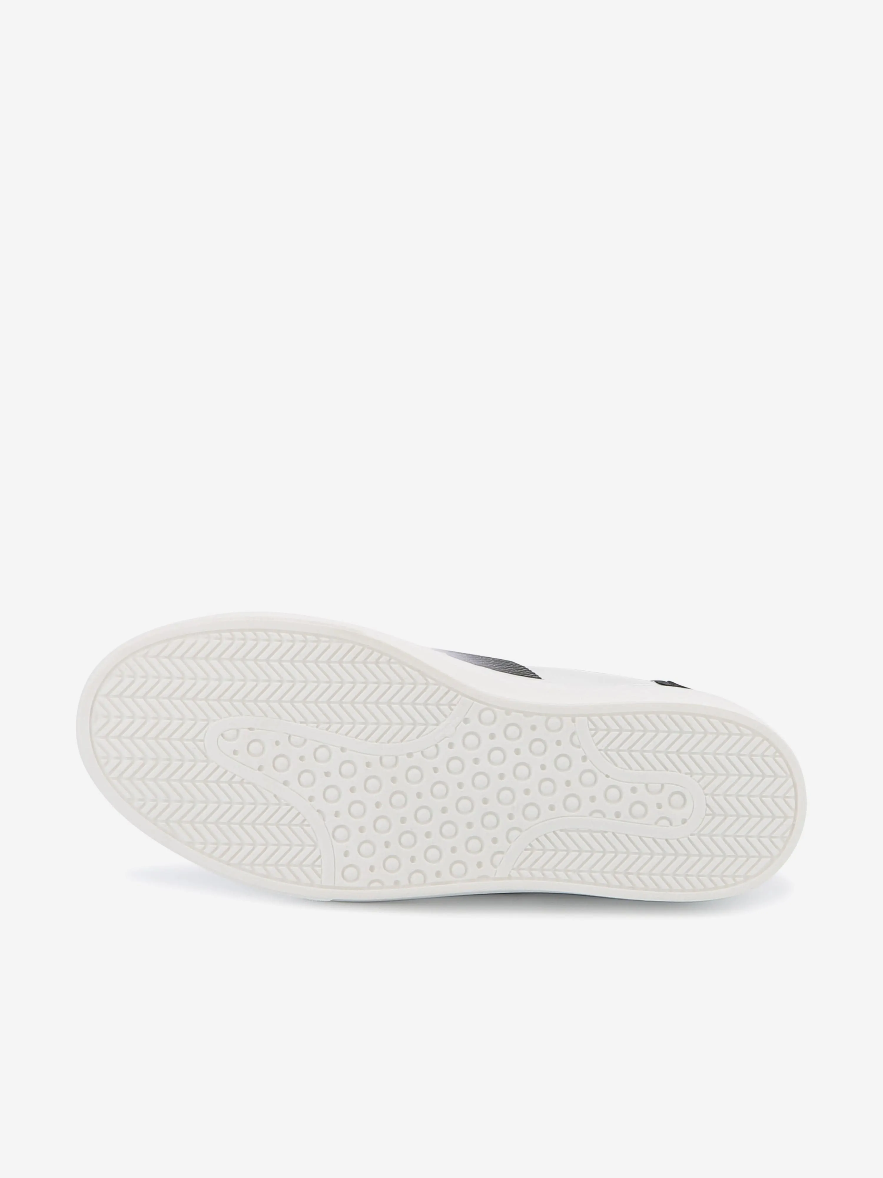 Baskets en cuir brodé avec logo pour enfants en noir
