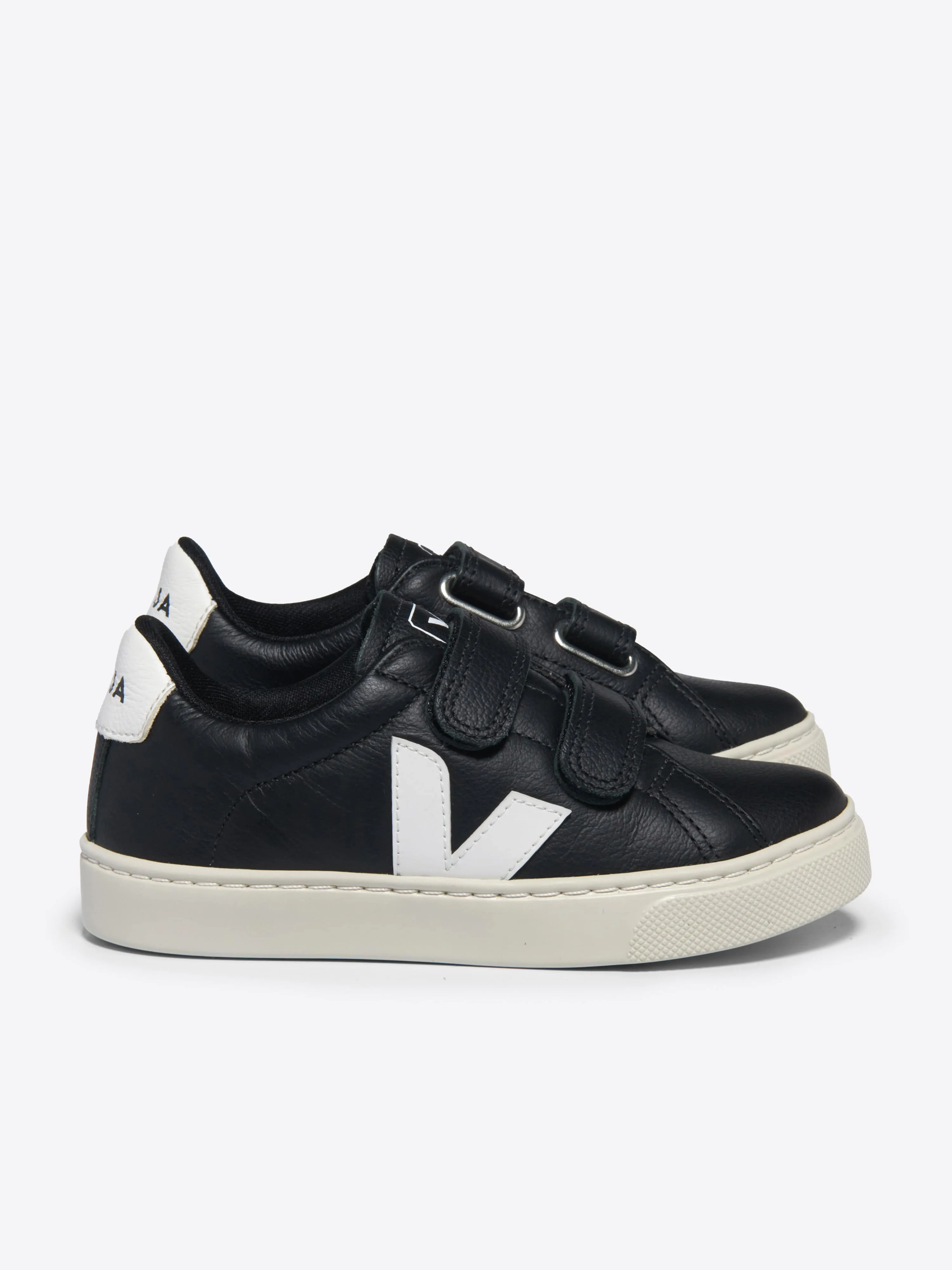 Baskets Esplar en cuir pour enfants en noir
