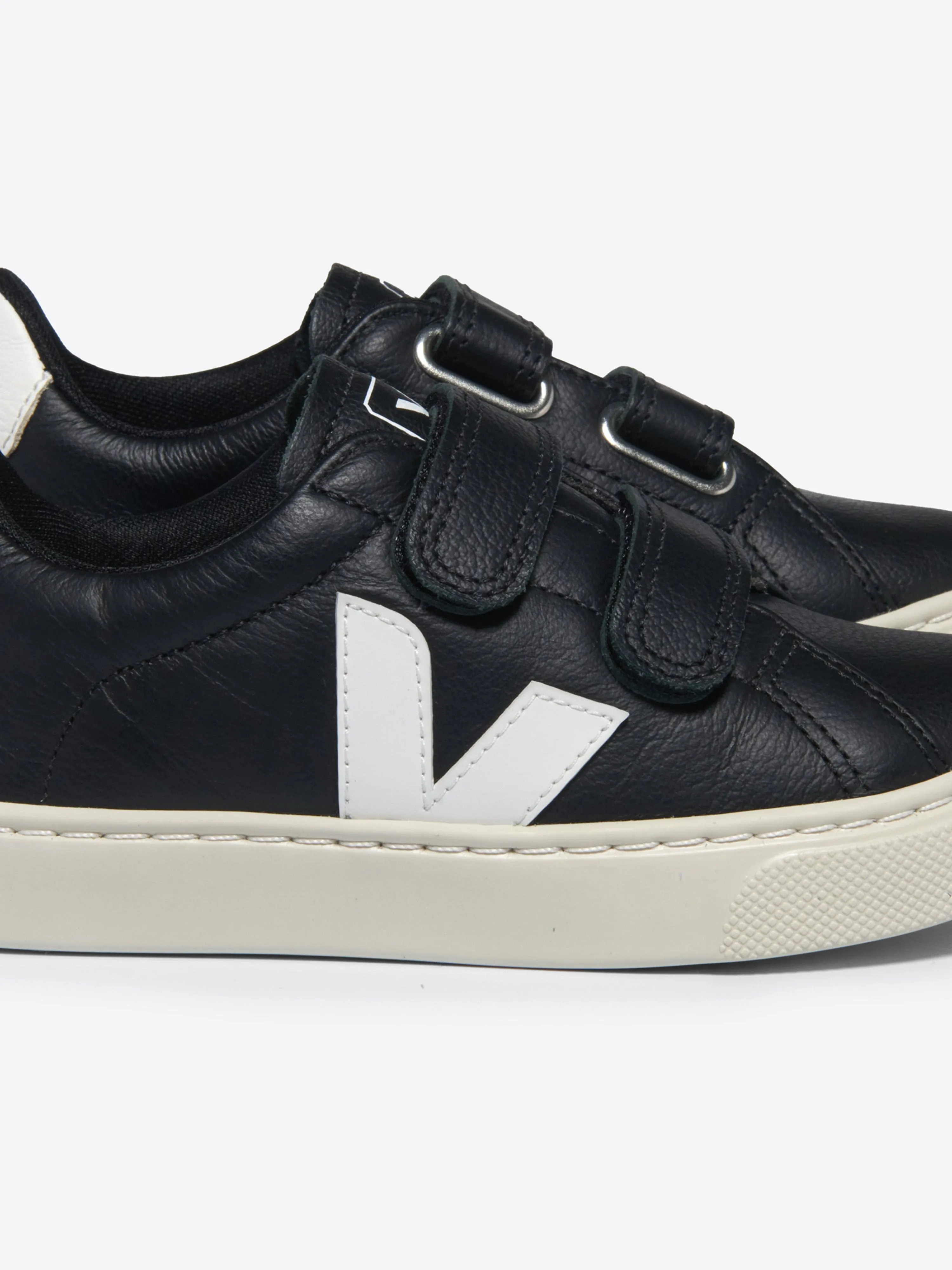 Baskets Esplar en cuir pour enfants en noir