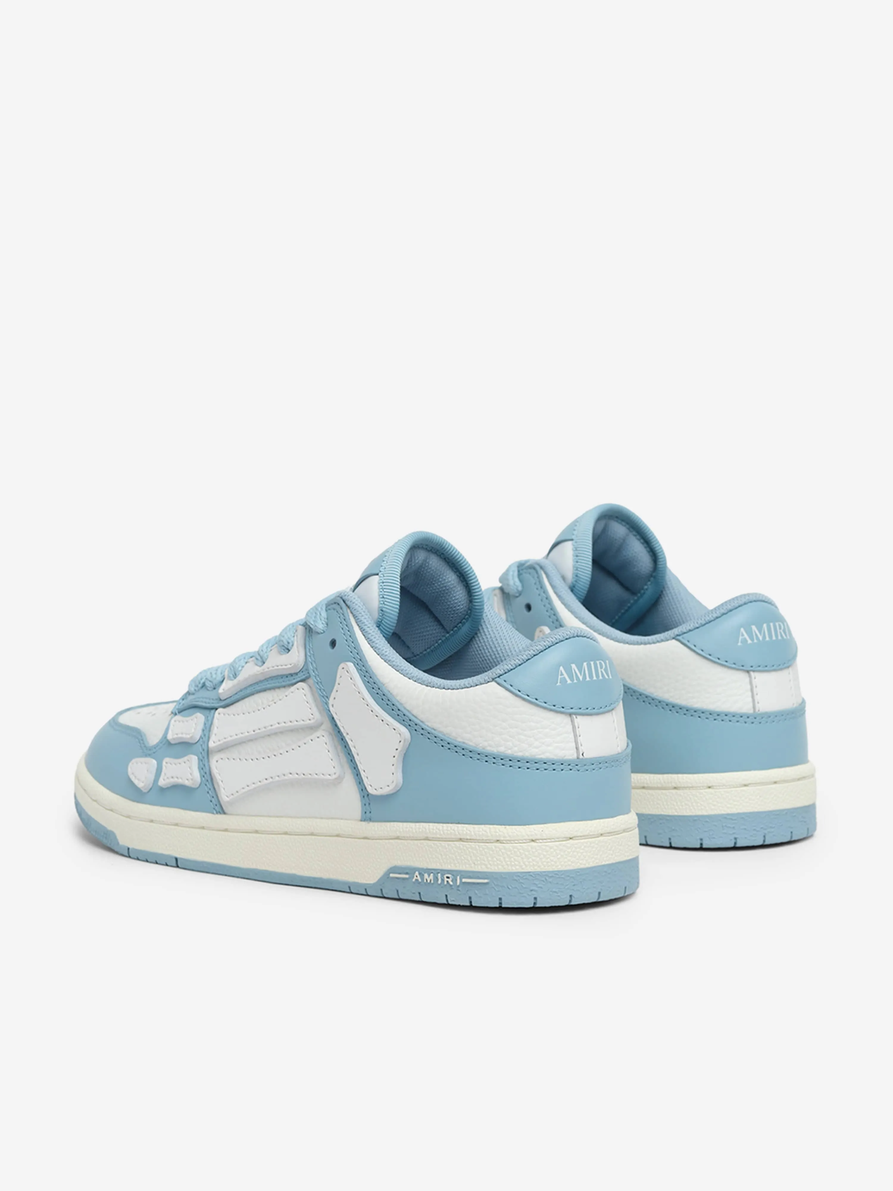 Baskets Basses en Cuir pour Enfants en Bleu