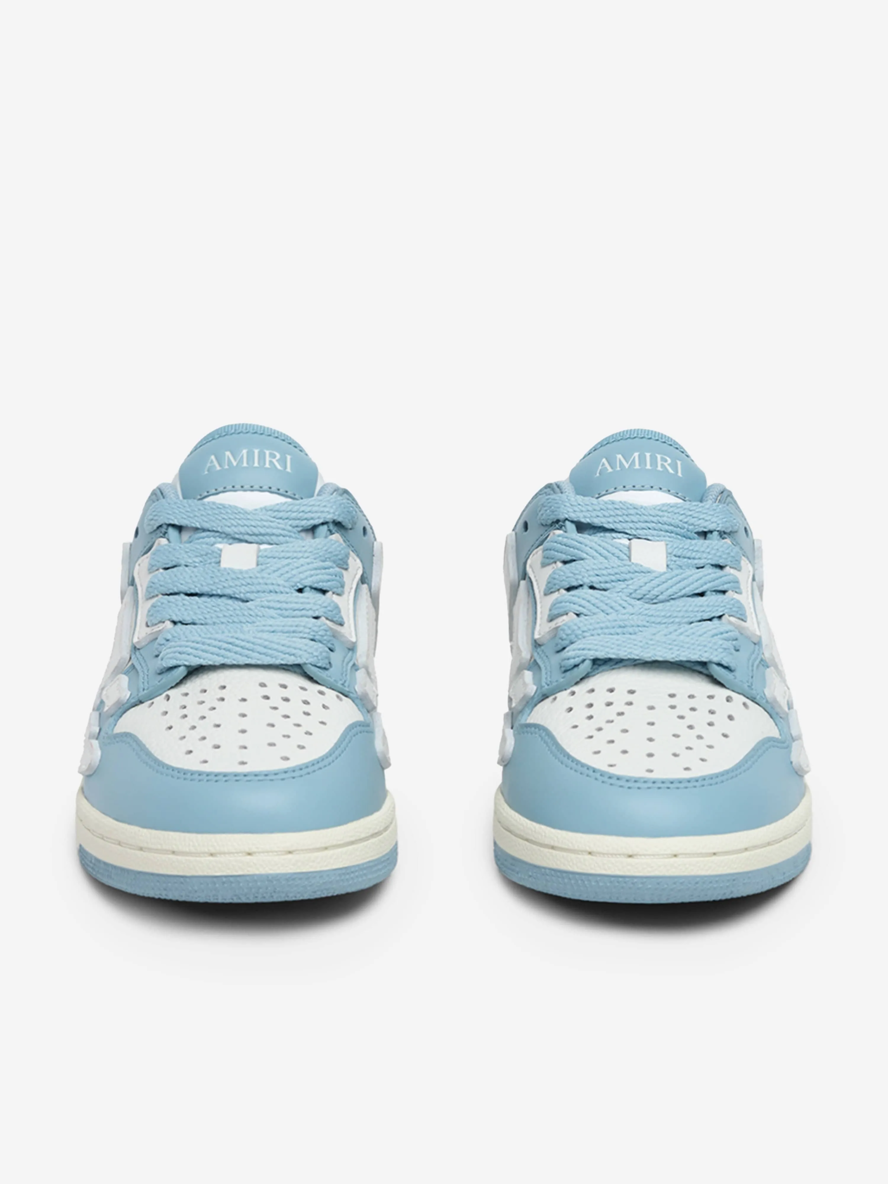 Baskets Basses en Cuir pour Enfants en Bleu