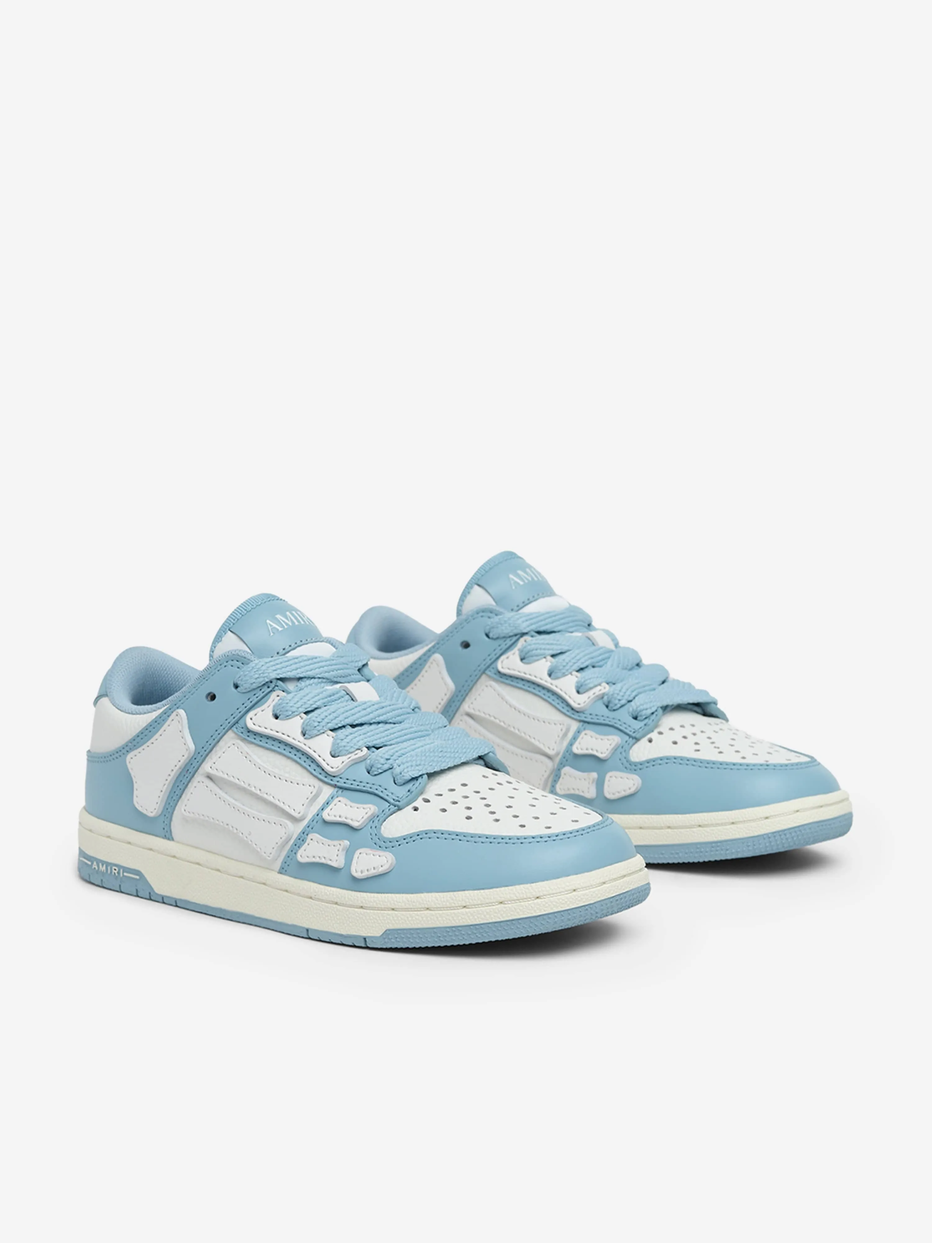 Baskets Basses en Cuir pour Enfants en Bleu