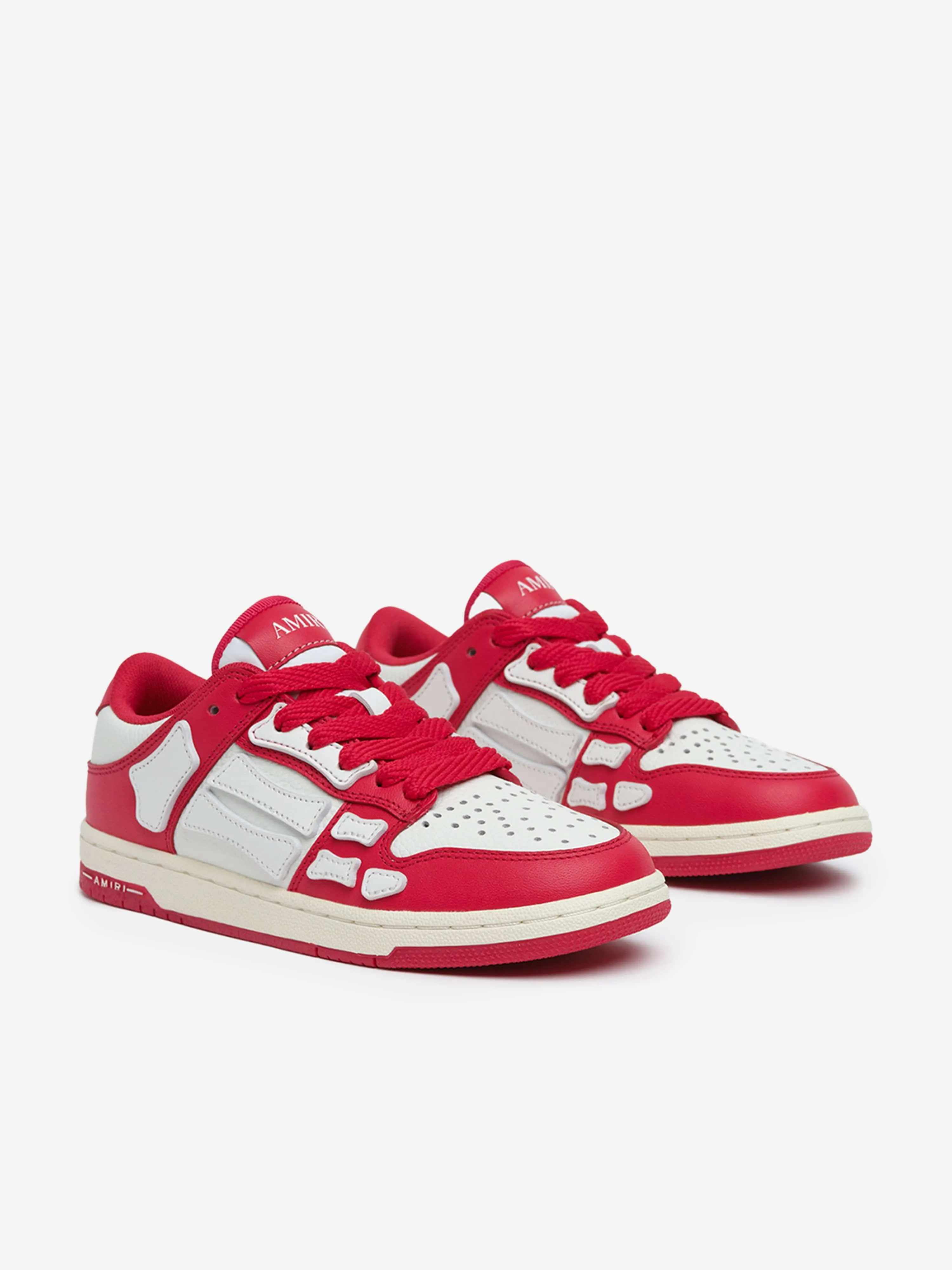 Baskets Basses en Cuir pour Enfants Rouge