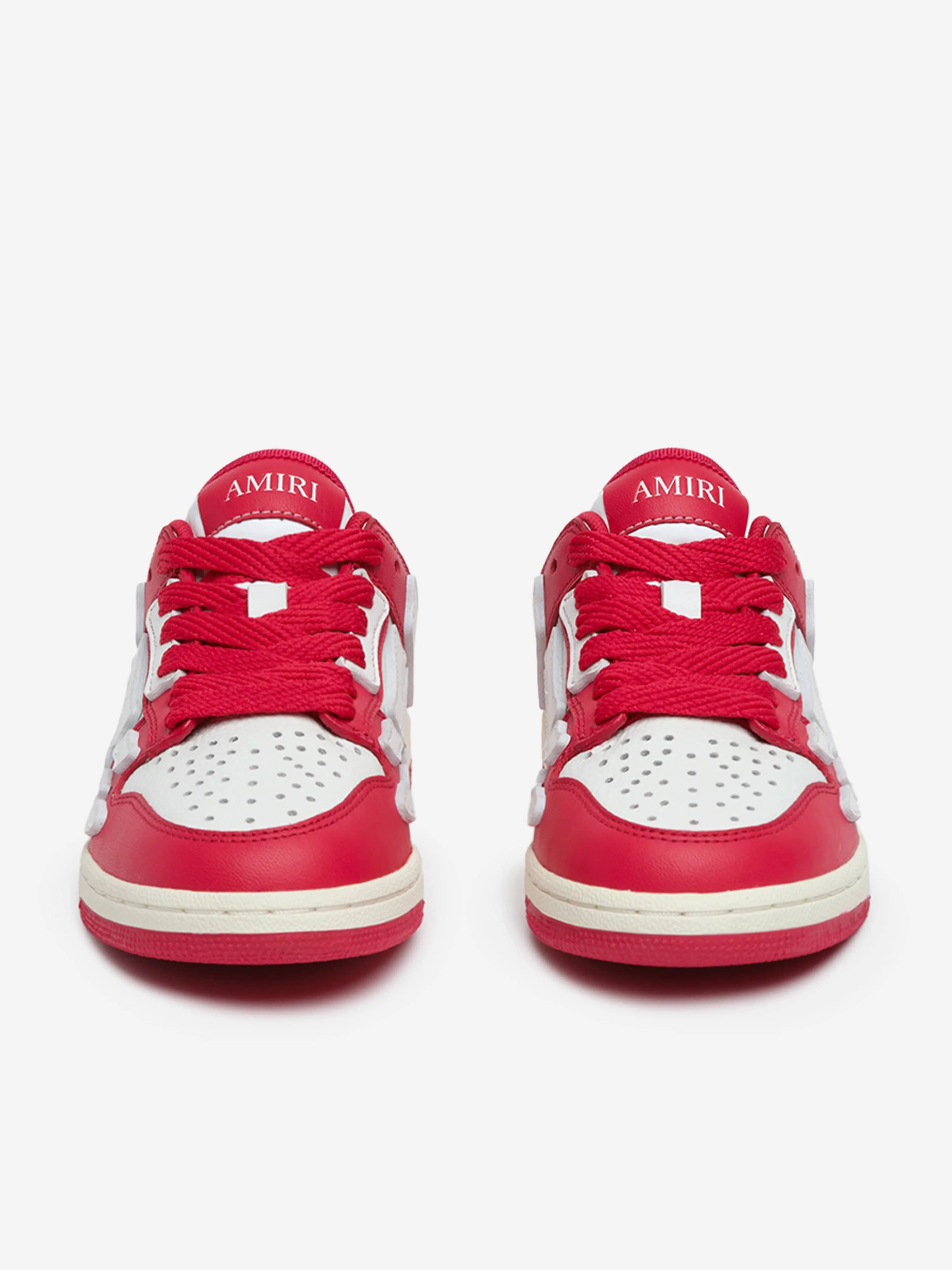 Baskets Basses en Cuir pour Enfants Rouge