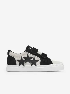 Chaussures Basses de Skate en Cuir Sunset pour Enfants en Noir