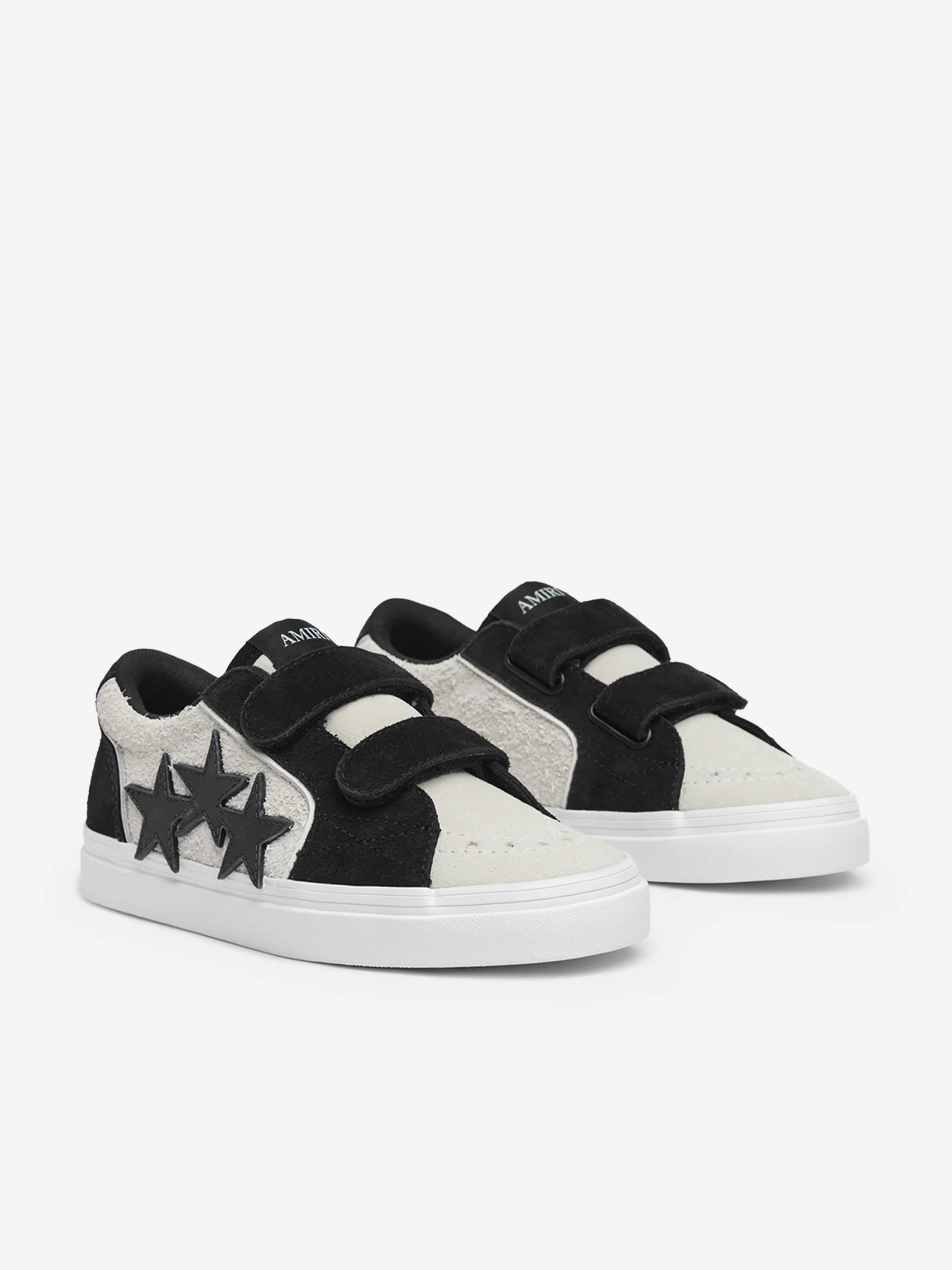 Chaussures Basses de Skate en Cuir Sunset pour Enfants en Noir
