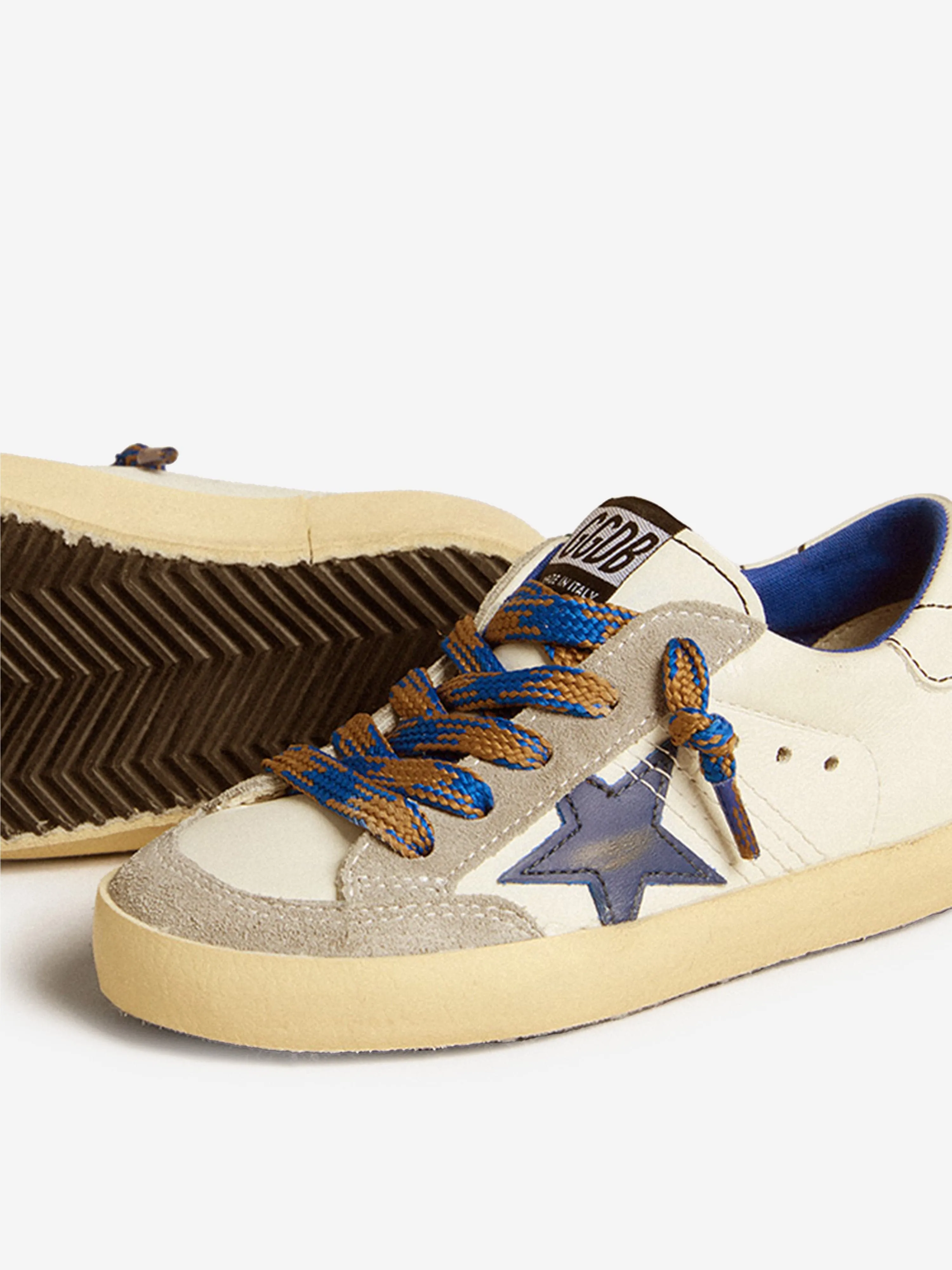 Baskets Classiques Super-Star Penstar en Cuir pour Enfants en Blanc