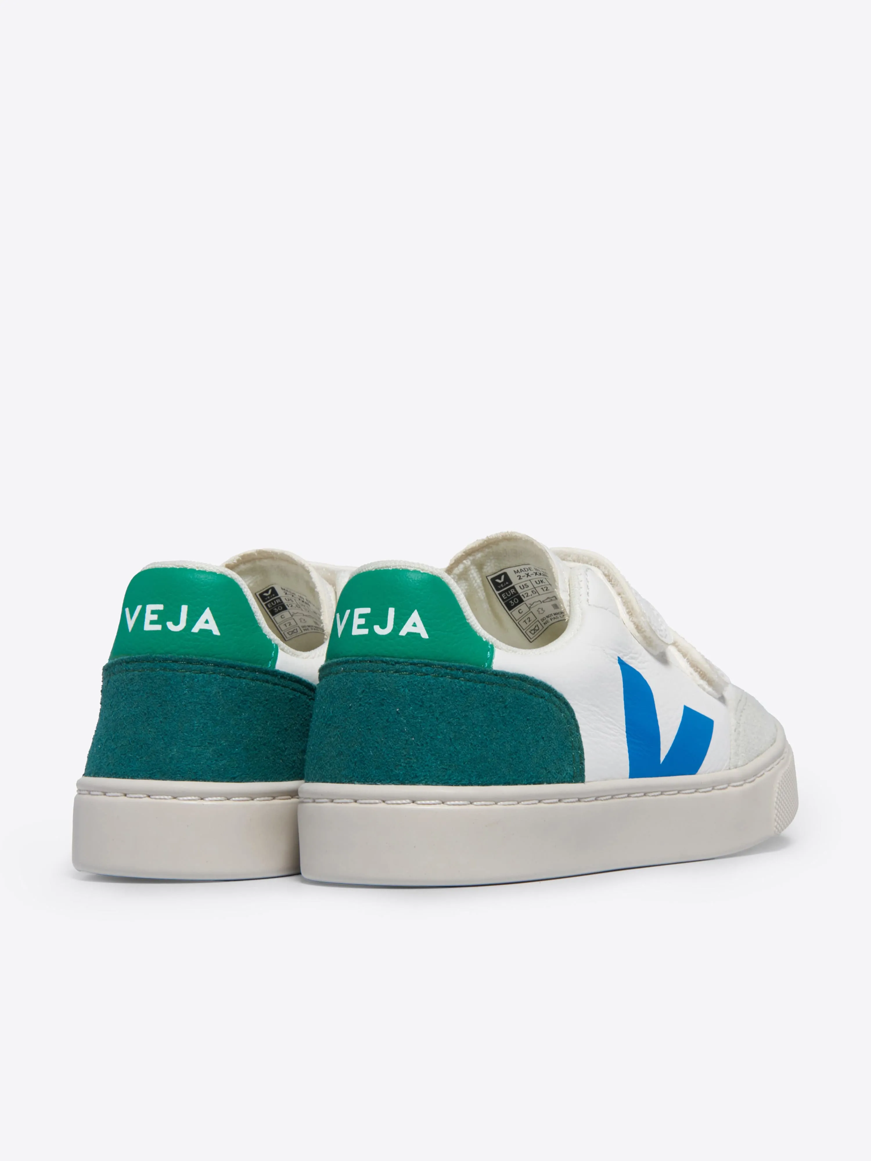 Baskets en cuir V-12 pour enfants en blanc