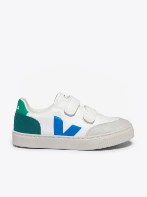 Baskets en cuir V-12 pour enfants en blanc