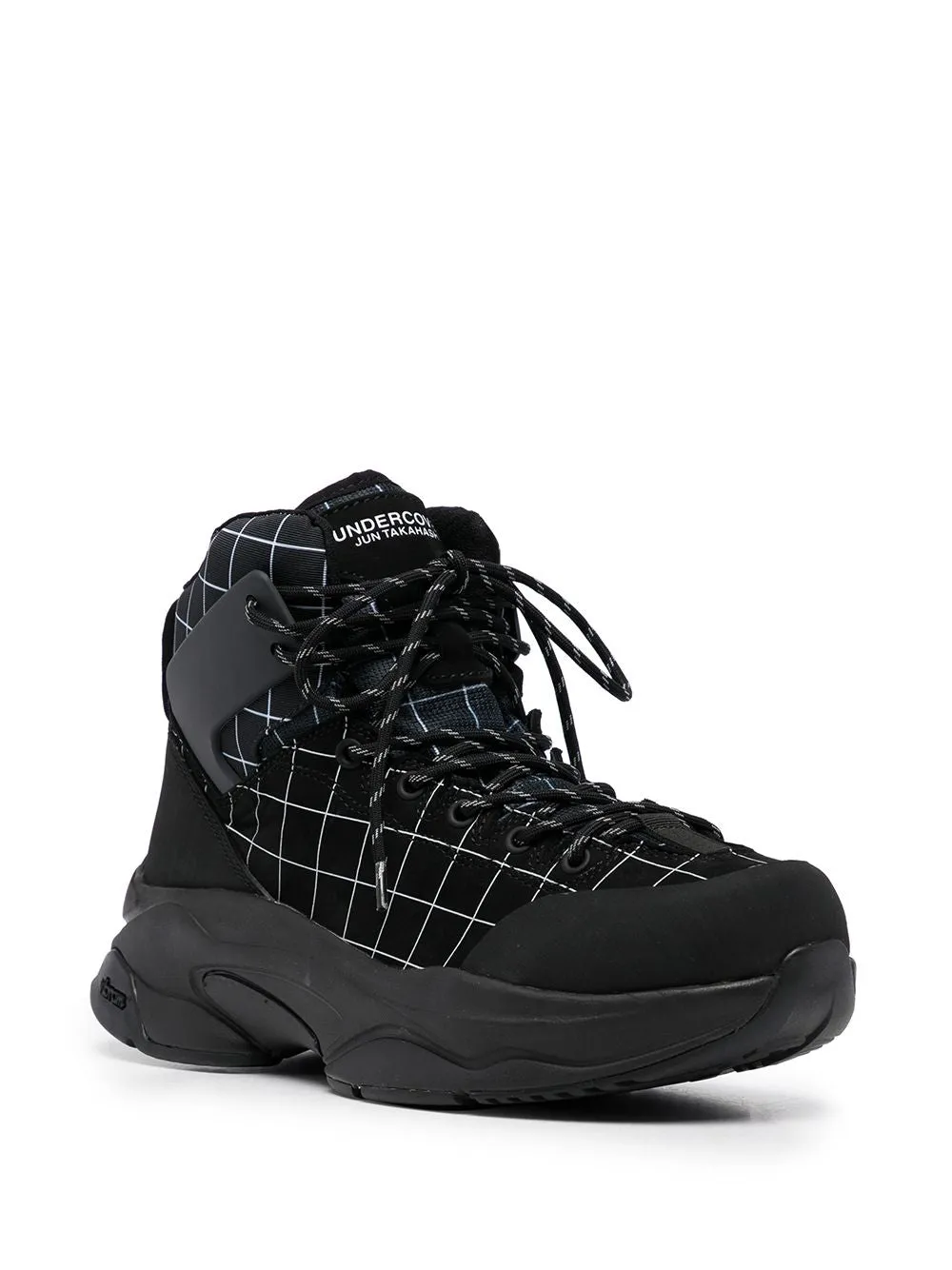 Bottes à la cheville à lacets à carreaux