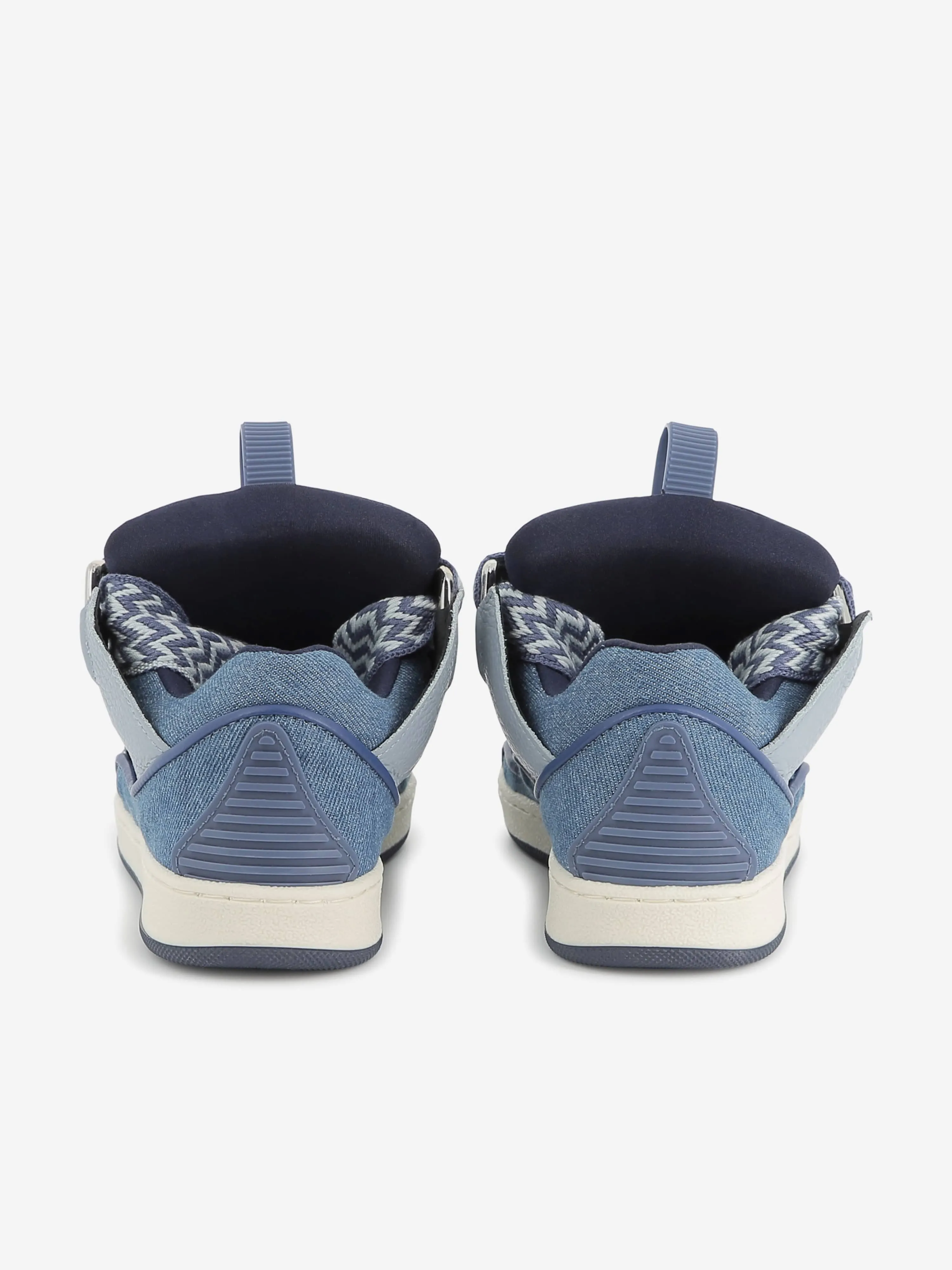 Baskets Curb en Denim et Cuir Lanvin Enfant