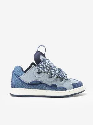 Baskets Curb en Denim et Cuir Lanvin Enfant