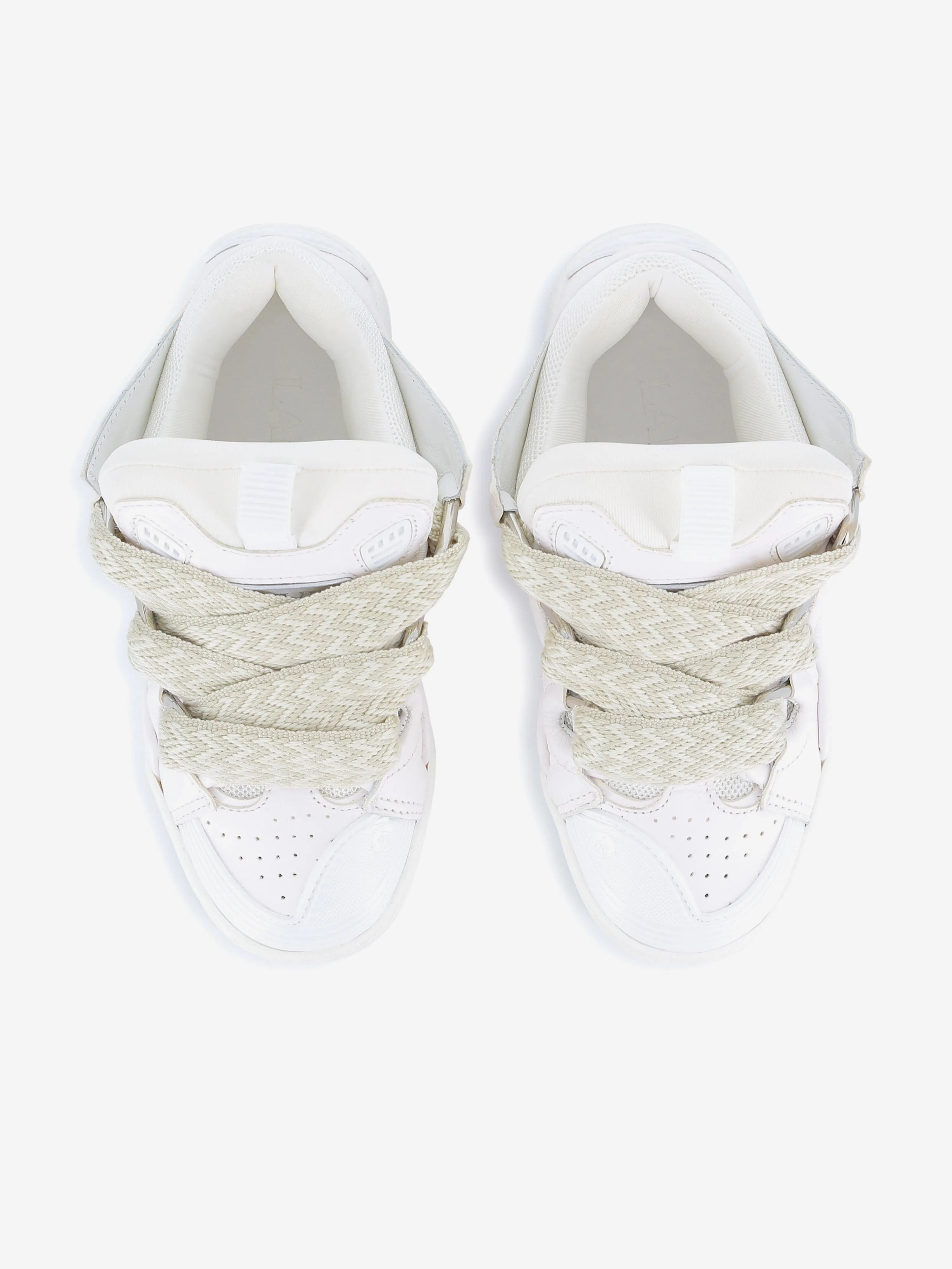 Baskets Curb en Cuir Lanvin Enfants en Blanc