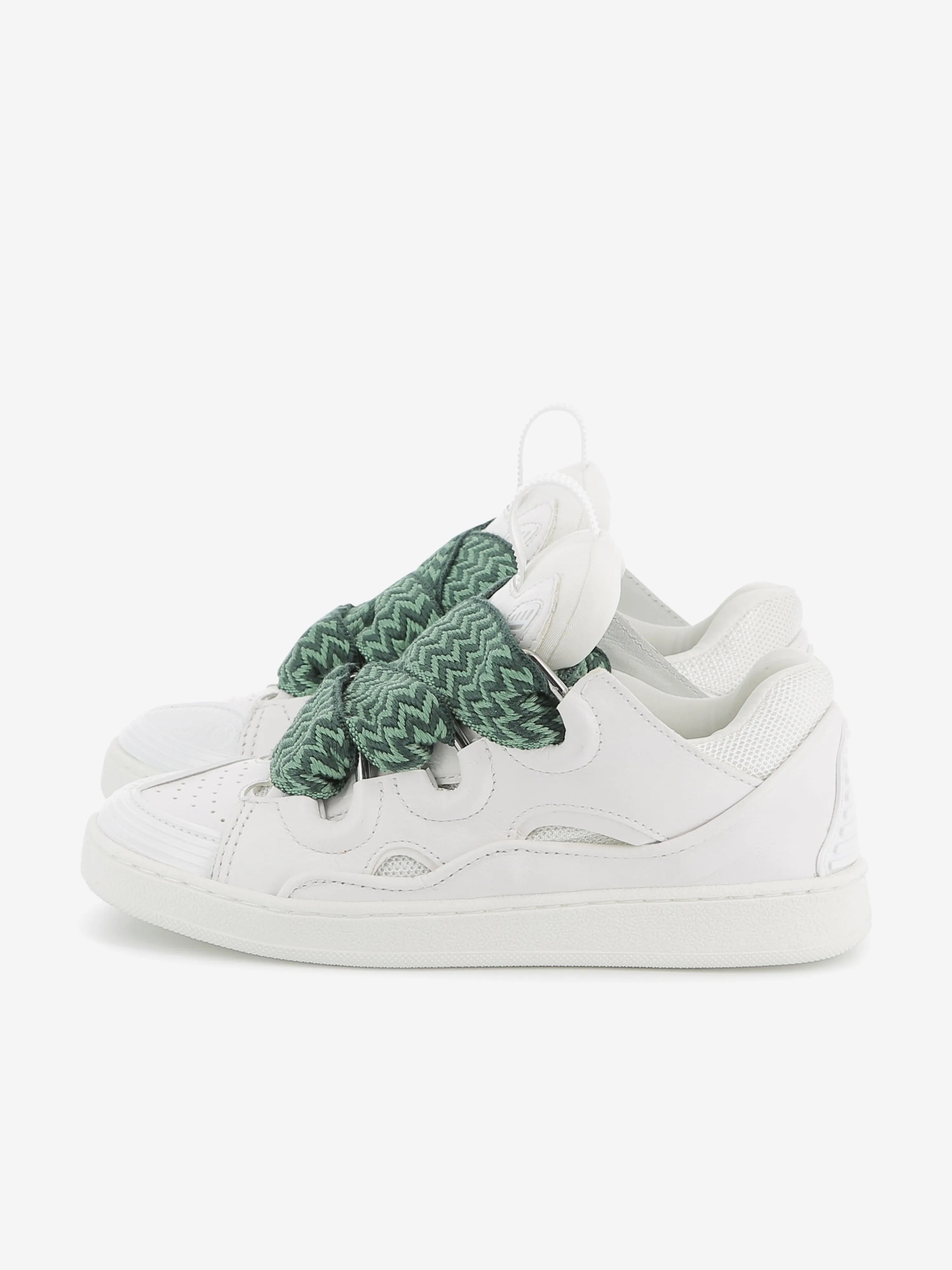 Baskets Curb en Cuir Lanvin Enfants en Blanc