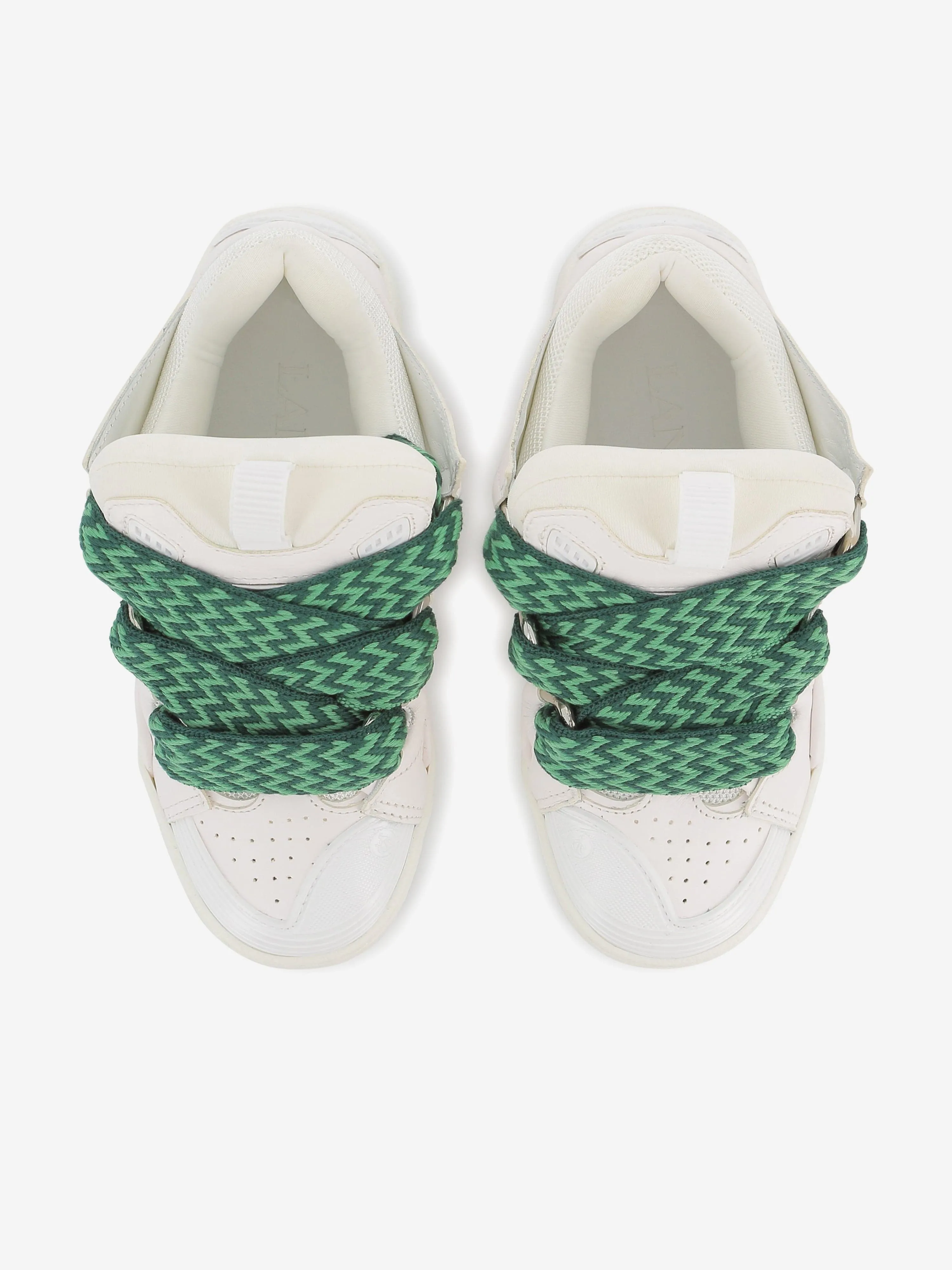 Baskets Curb en Cuir Lanvin Enfants en Blanc