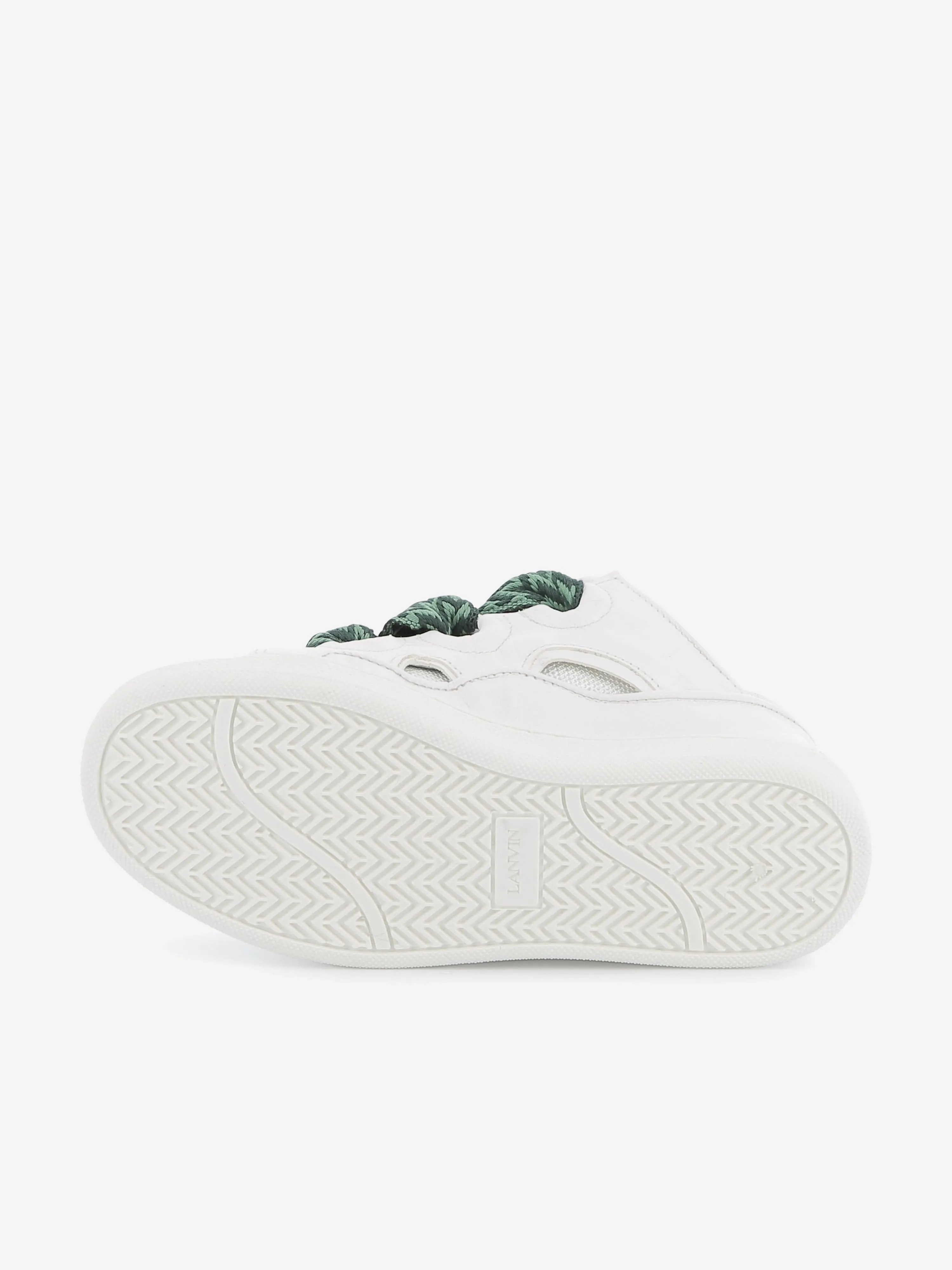 Baskets Curb en Cuir Lanvin Enfants en Blanc