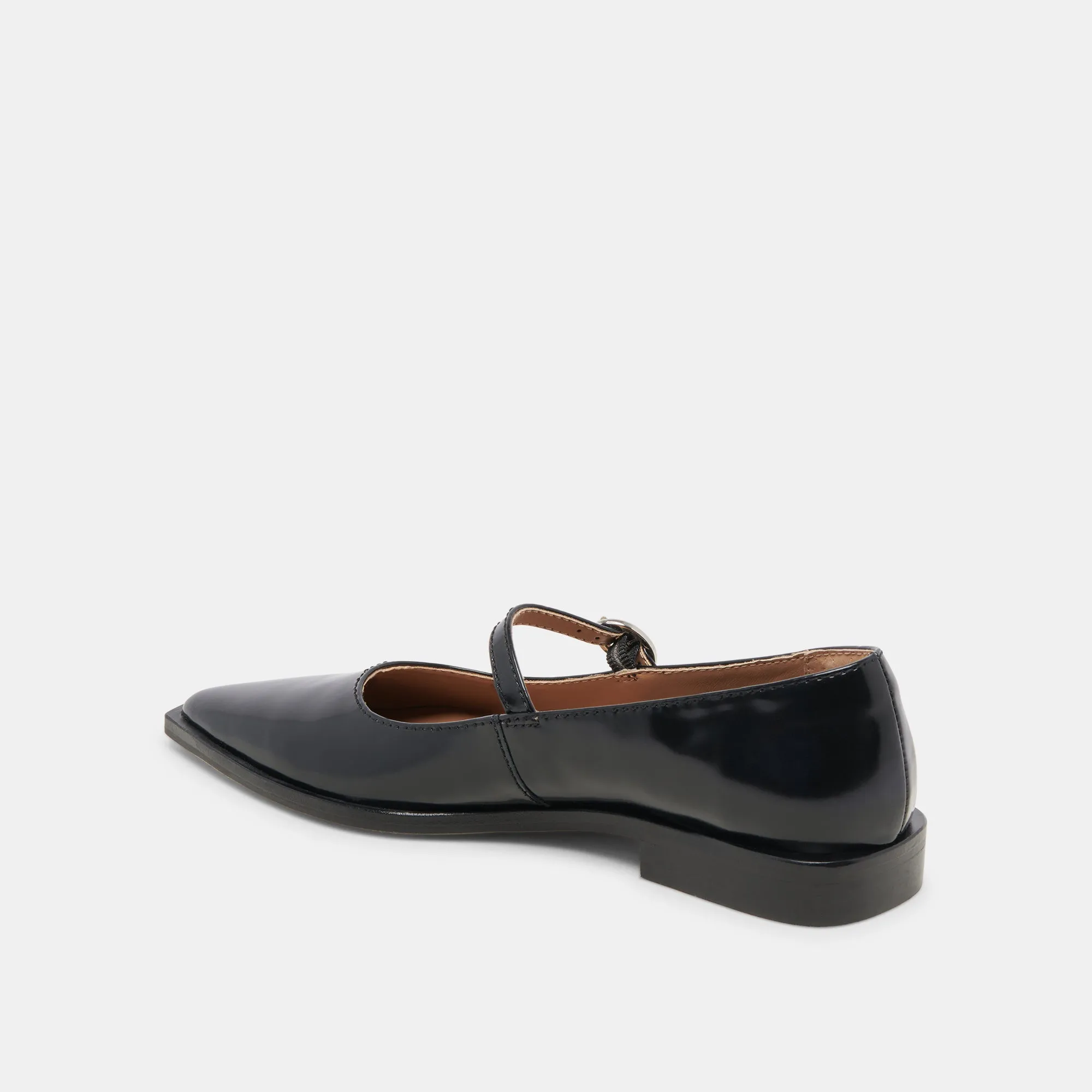 LARGO FLATS CUIR VERNI MINUIT