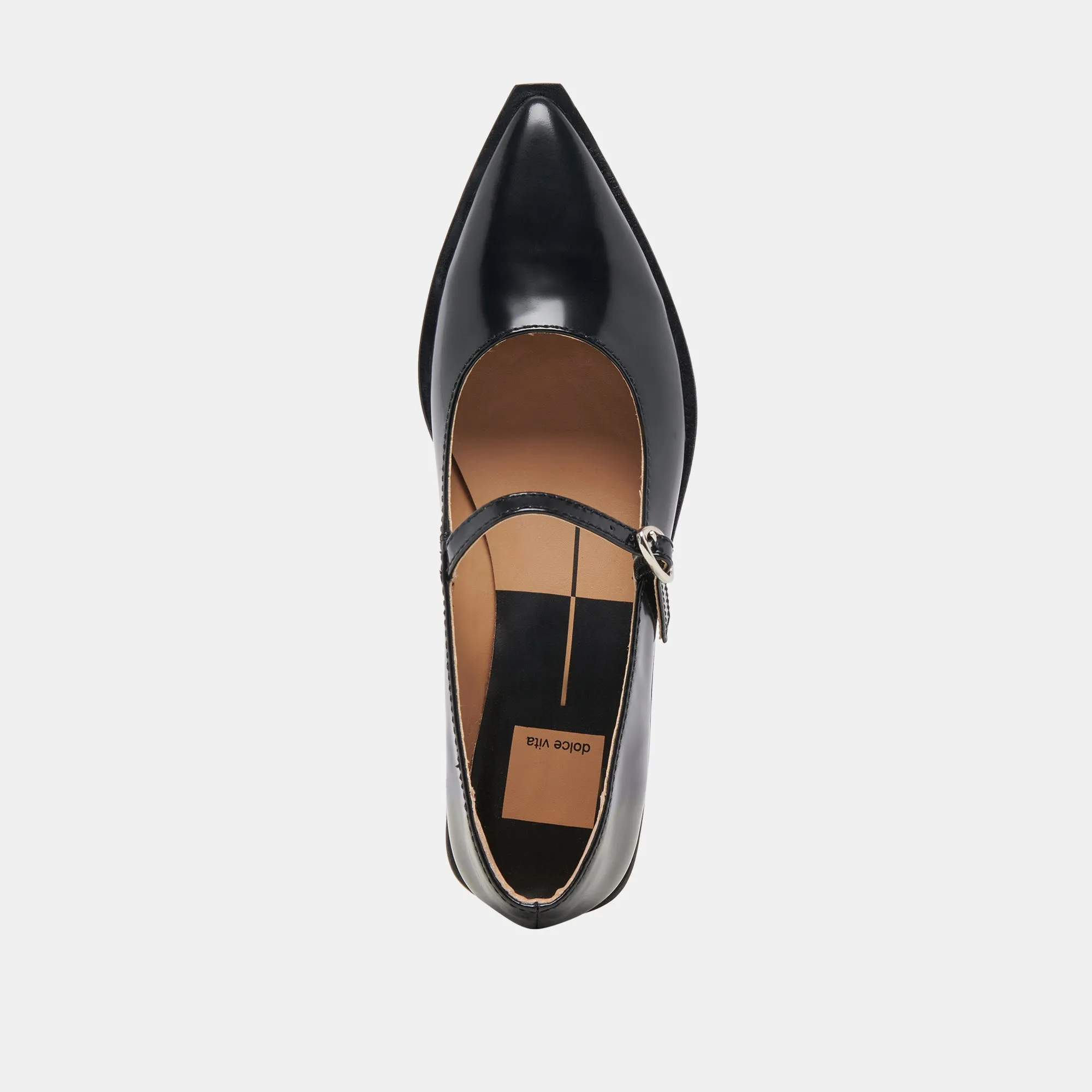 LARGO FLATS CUIR VERNI MINUIT
