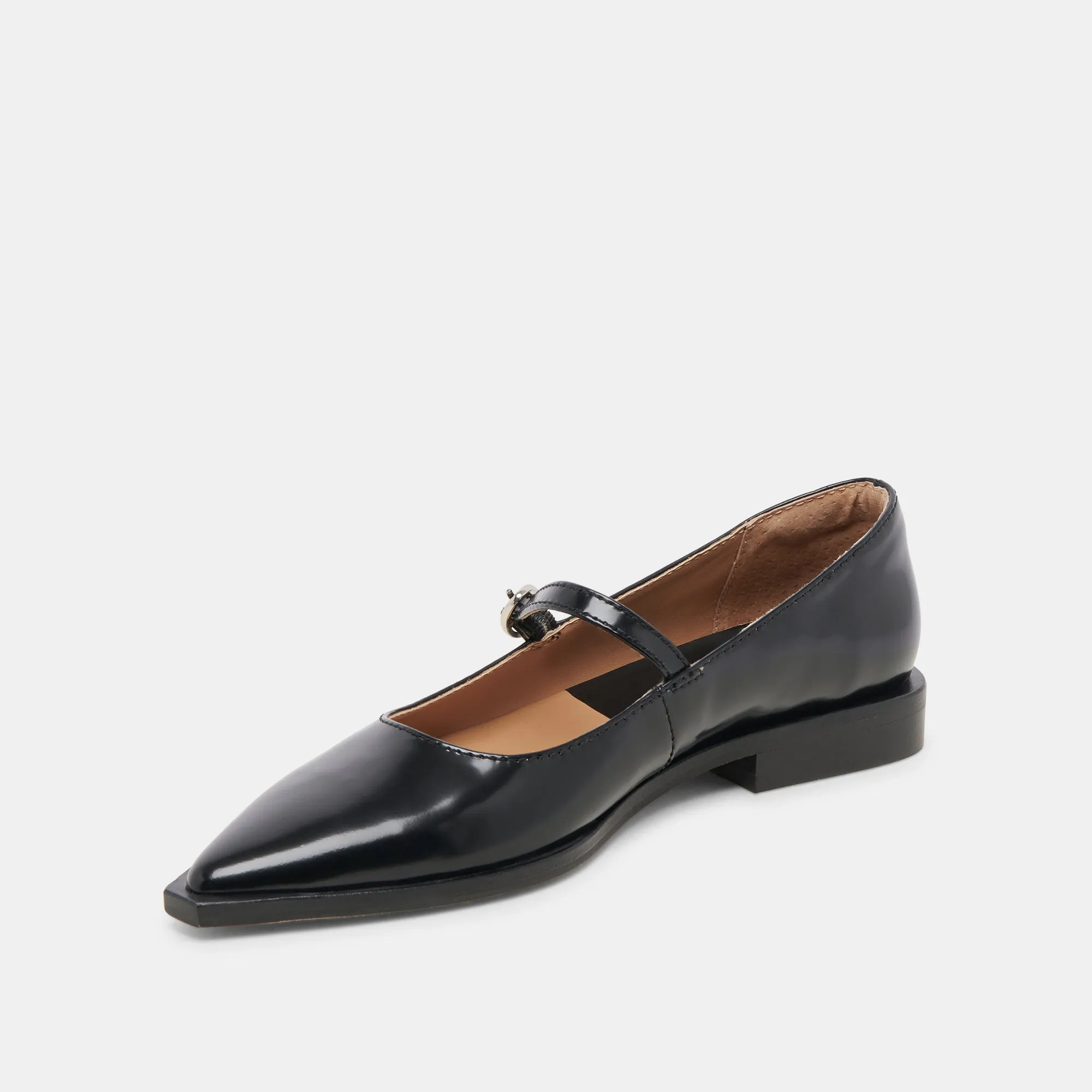 LARGO FLATS CUIR VERNI MINUIT