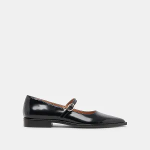 LARGO FLATS CUIR VERNI MINUIT