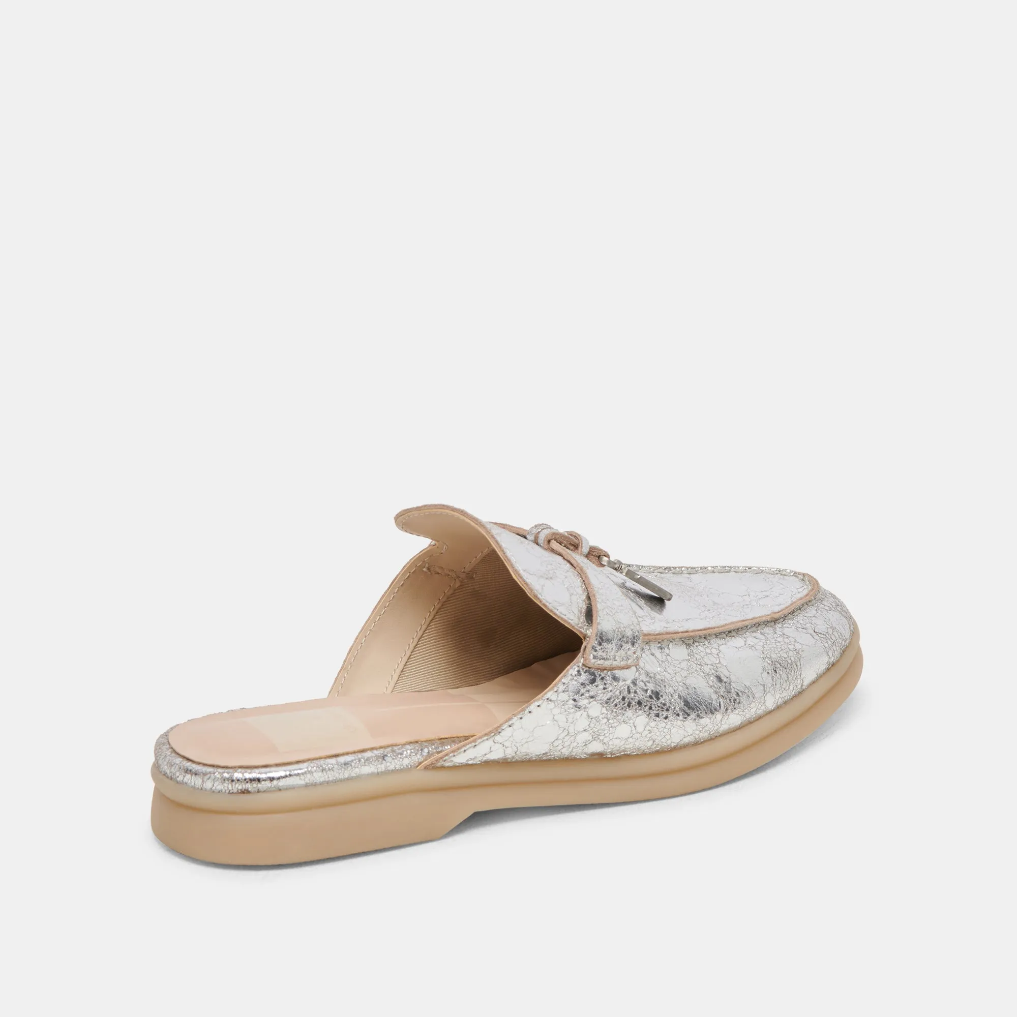 LASAIL FLATS CUIR ARGENTÉ VIEILLI