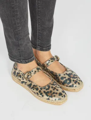 Manoletines Léopard Végan en Lin et Jute Recyclés | Multi