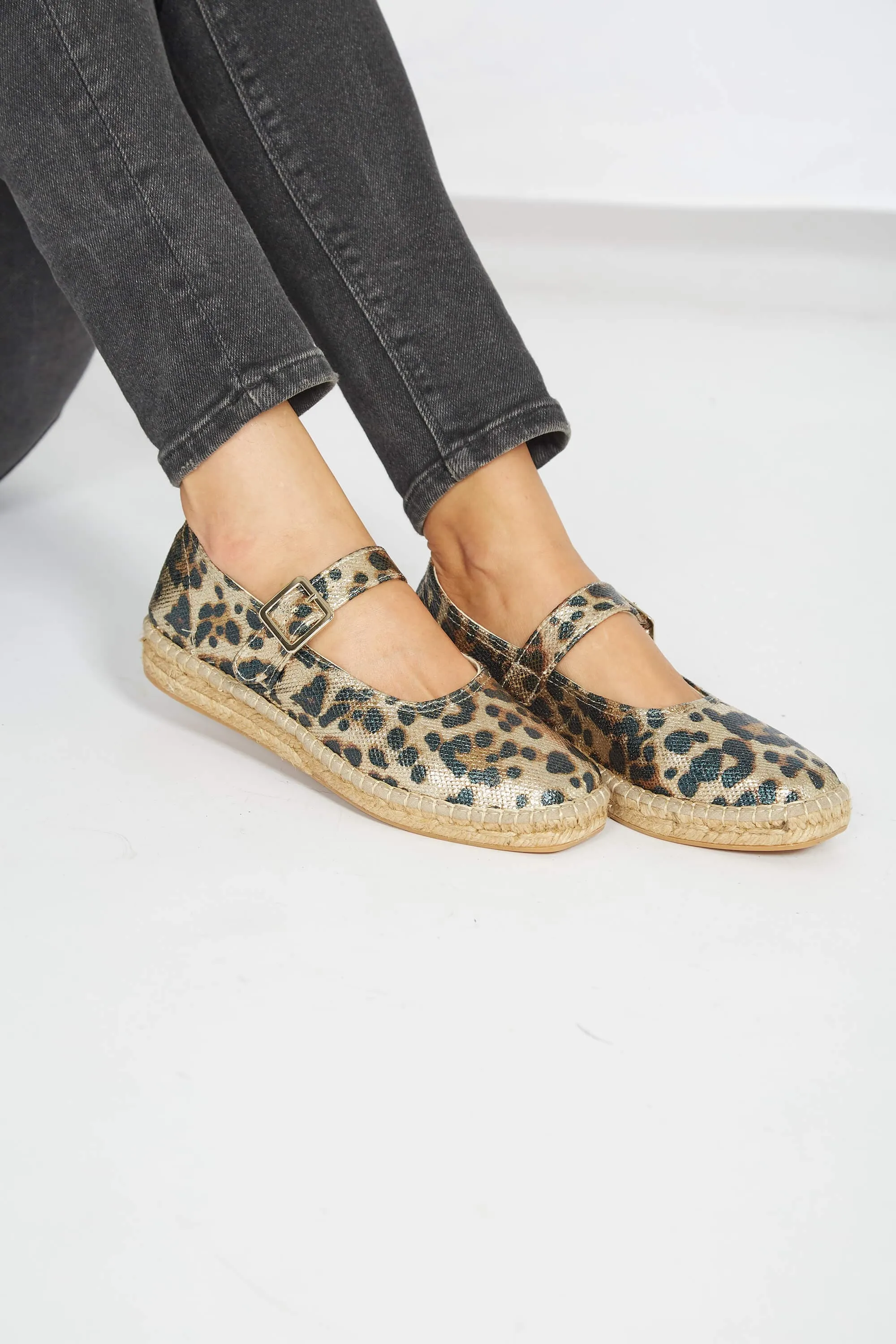 Manoletines Léopard Végan en Lin et Jute Recyclés | Multi