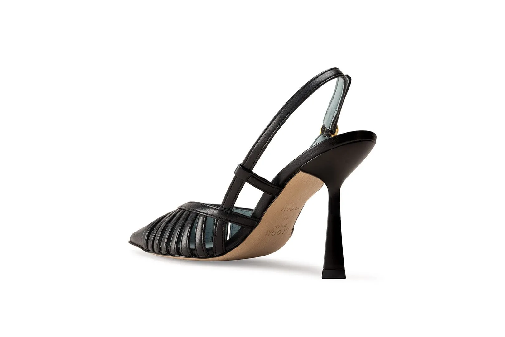 Escarpins Lila Vegan Apple Leather à Brides | Noir