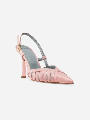 Escarpins Lila Vegan en Cuir de Pomme à Brides Arrière | Rose