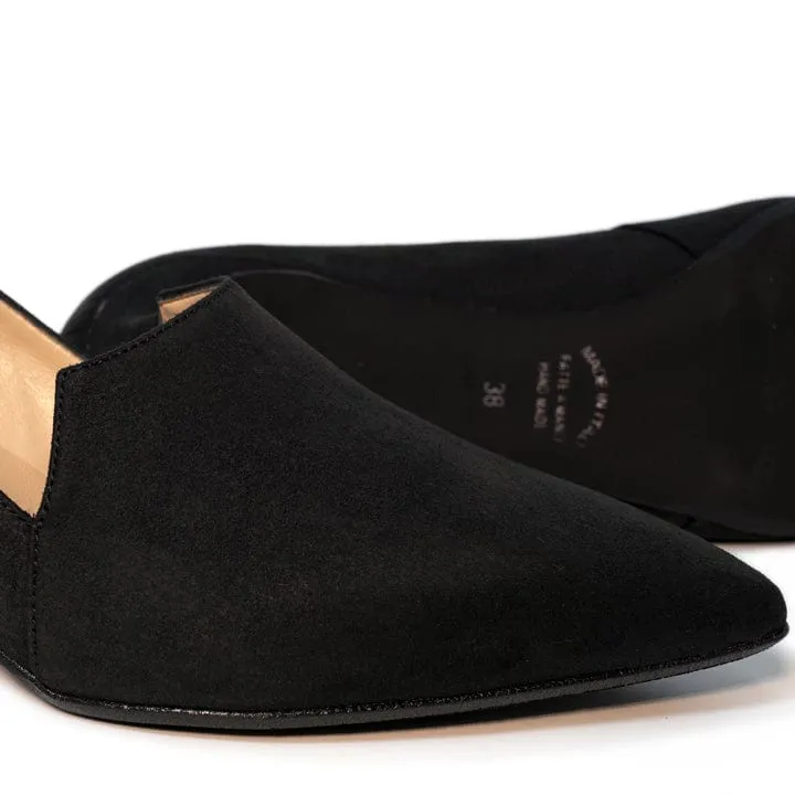 Escarpins à talons Lorena pour femmes en simili daim végane | Noir