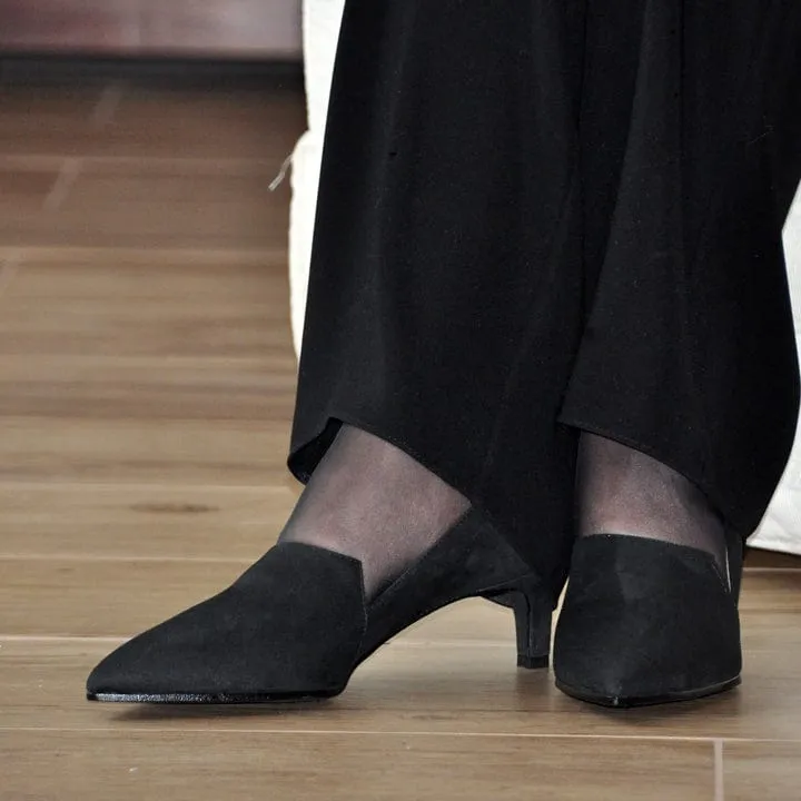 Escarpins à talons Lorena pour femmes en simili daim végane | Noir