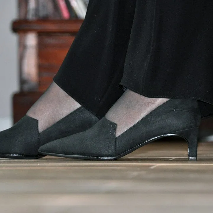 Escarpins à talons Lorena pour femmes en simili daim végane | Noir