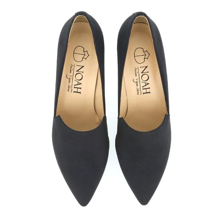 Escarpins à talons Lorena pour femmes en simili daim végane | Noir