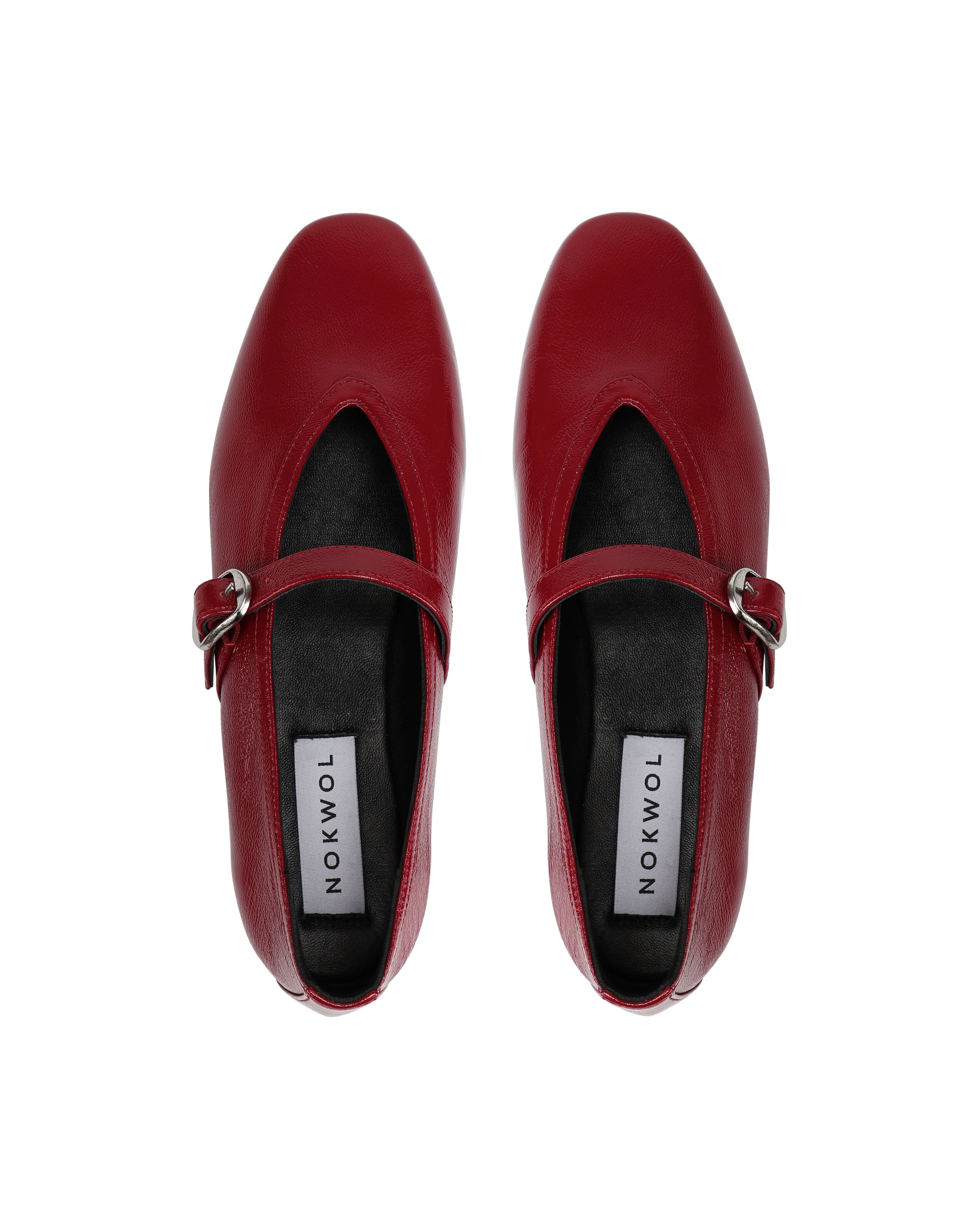 Lova Plum Crinkle Cuir Verni