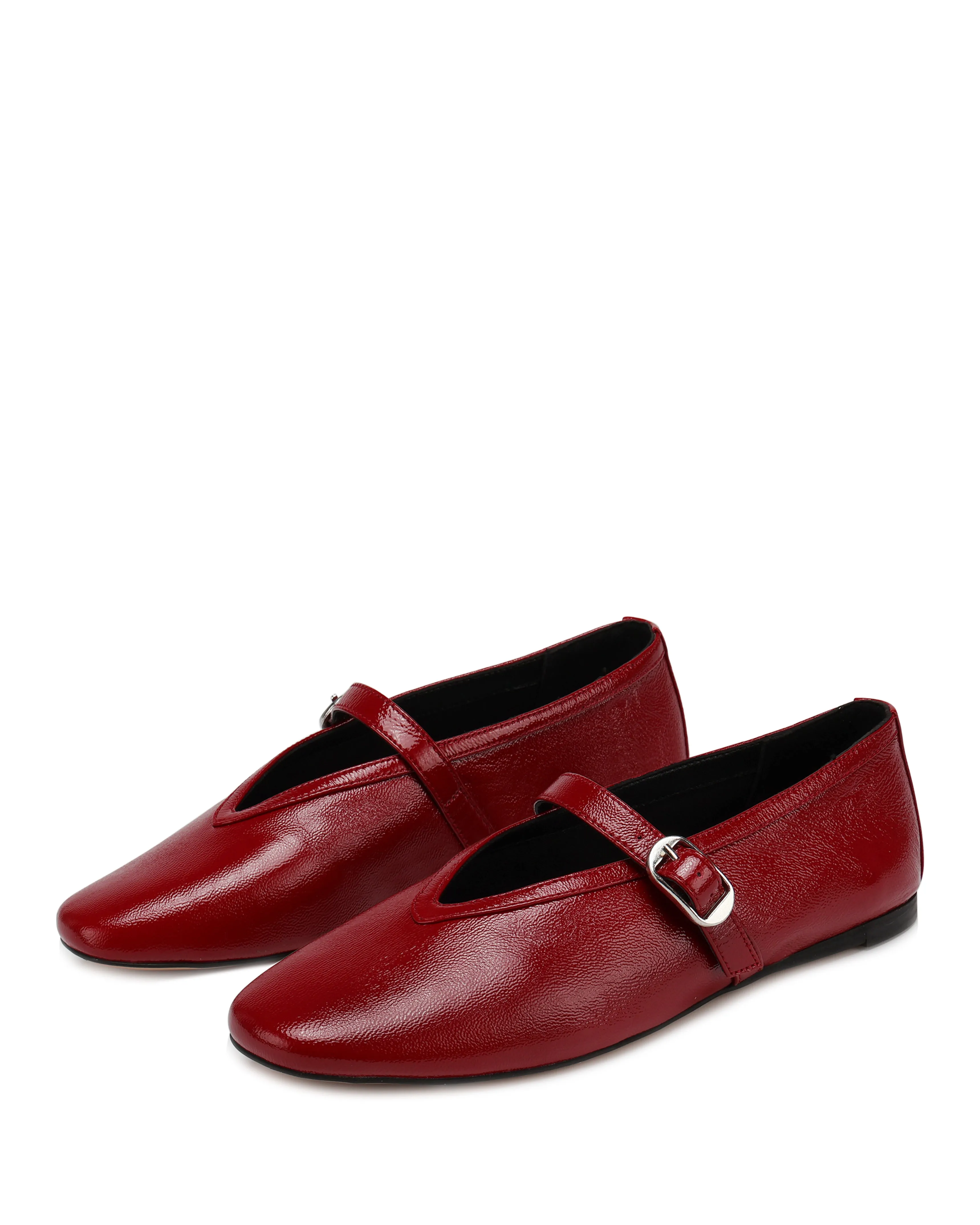 Lova Plum Crinkle Cuir Verni