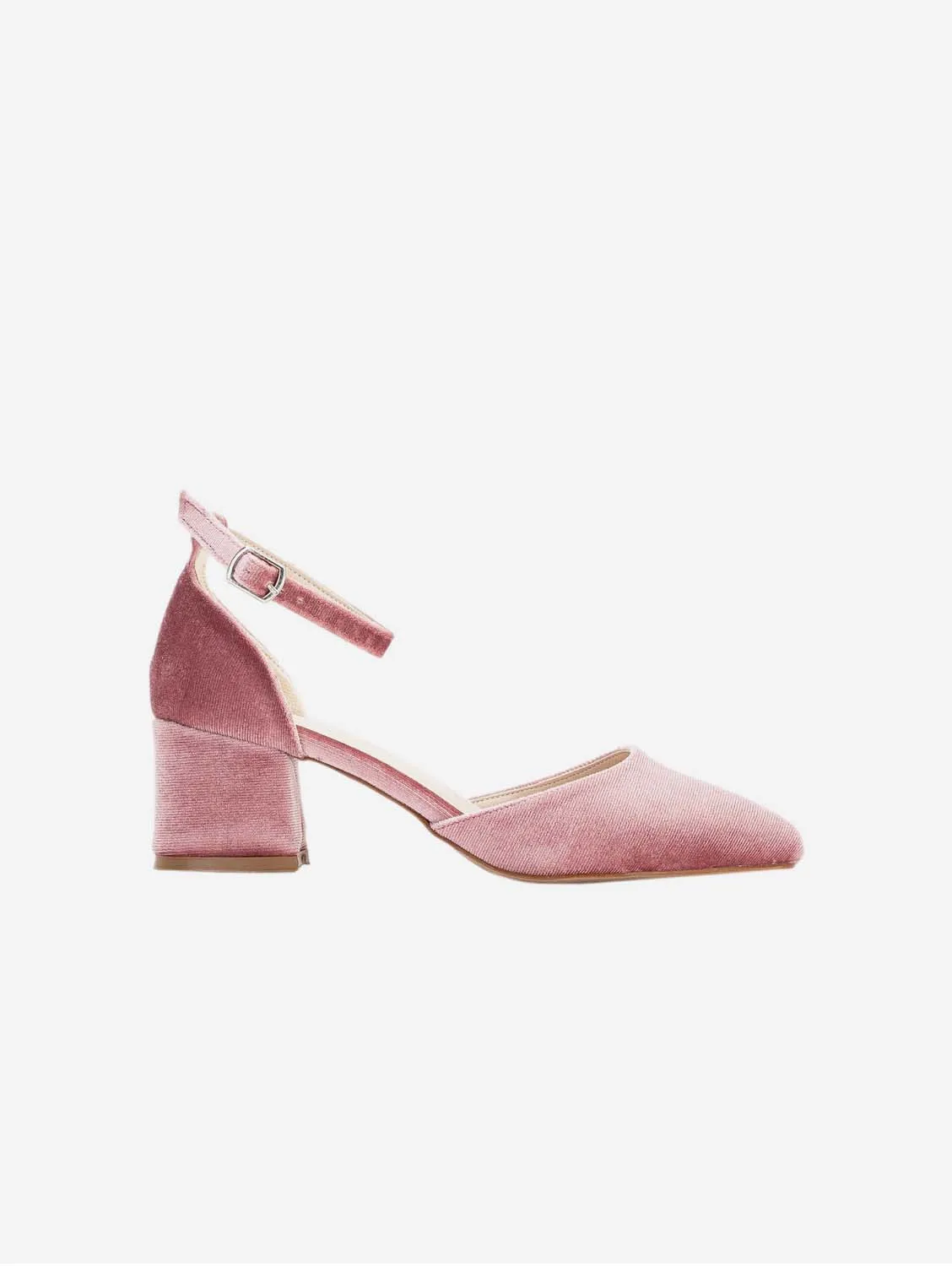 Escarpins bas à ruban velours vegan Marcelle | Rose
