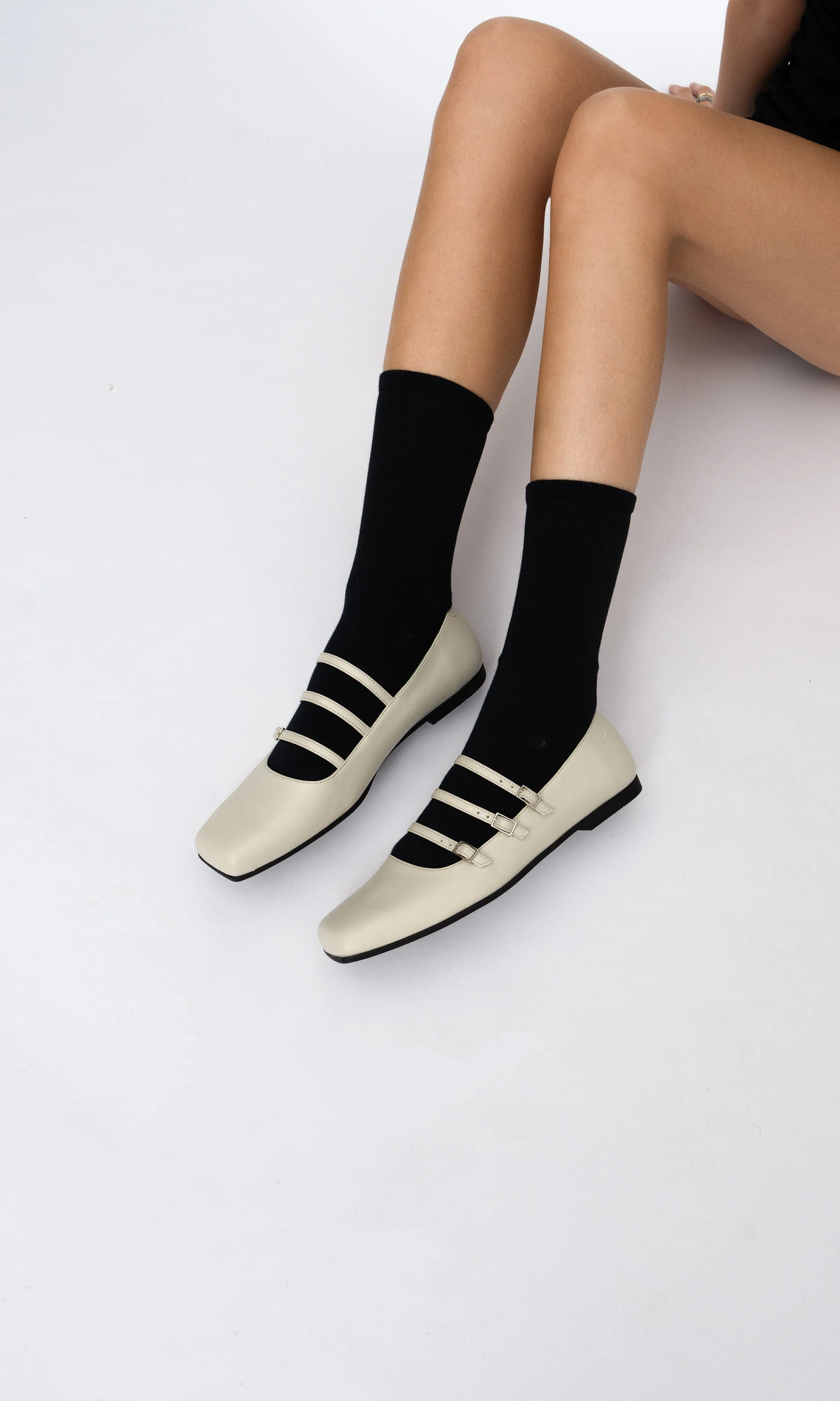 Maria II Ballerines Véganes en Cuir de Pomme | Crème