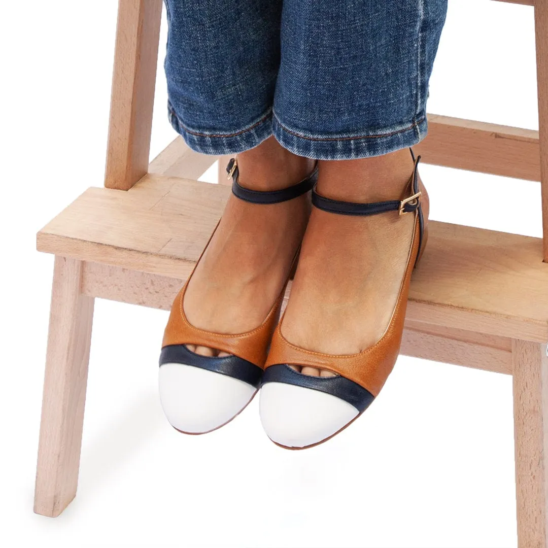 Escarpins Slingback en Simili-Cuir de Maïs Vegan Mariola | Camel