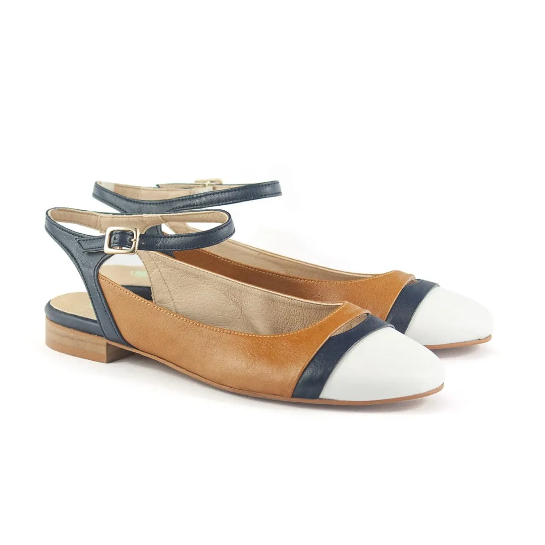 Escarpins Slingback en Simili-Cuir de Maïs Vegan Mariola | Camel