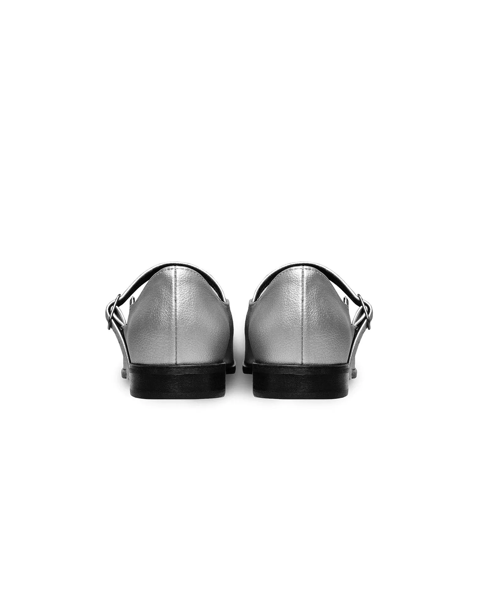Mary Jane Vegan Grape Ballerines en Similicuir | Argenté